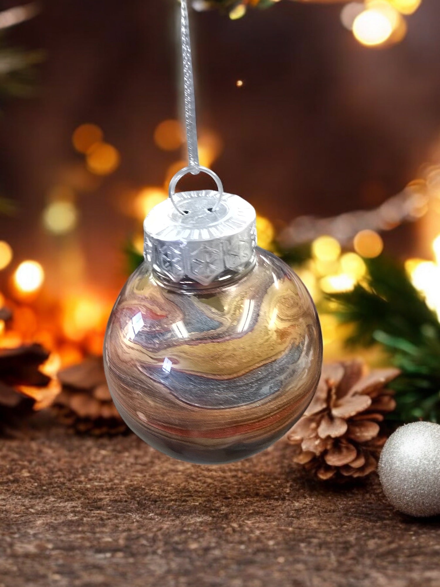 Swirl Globe Ornament | Resin Art | Unique Home Decor