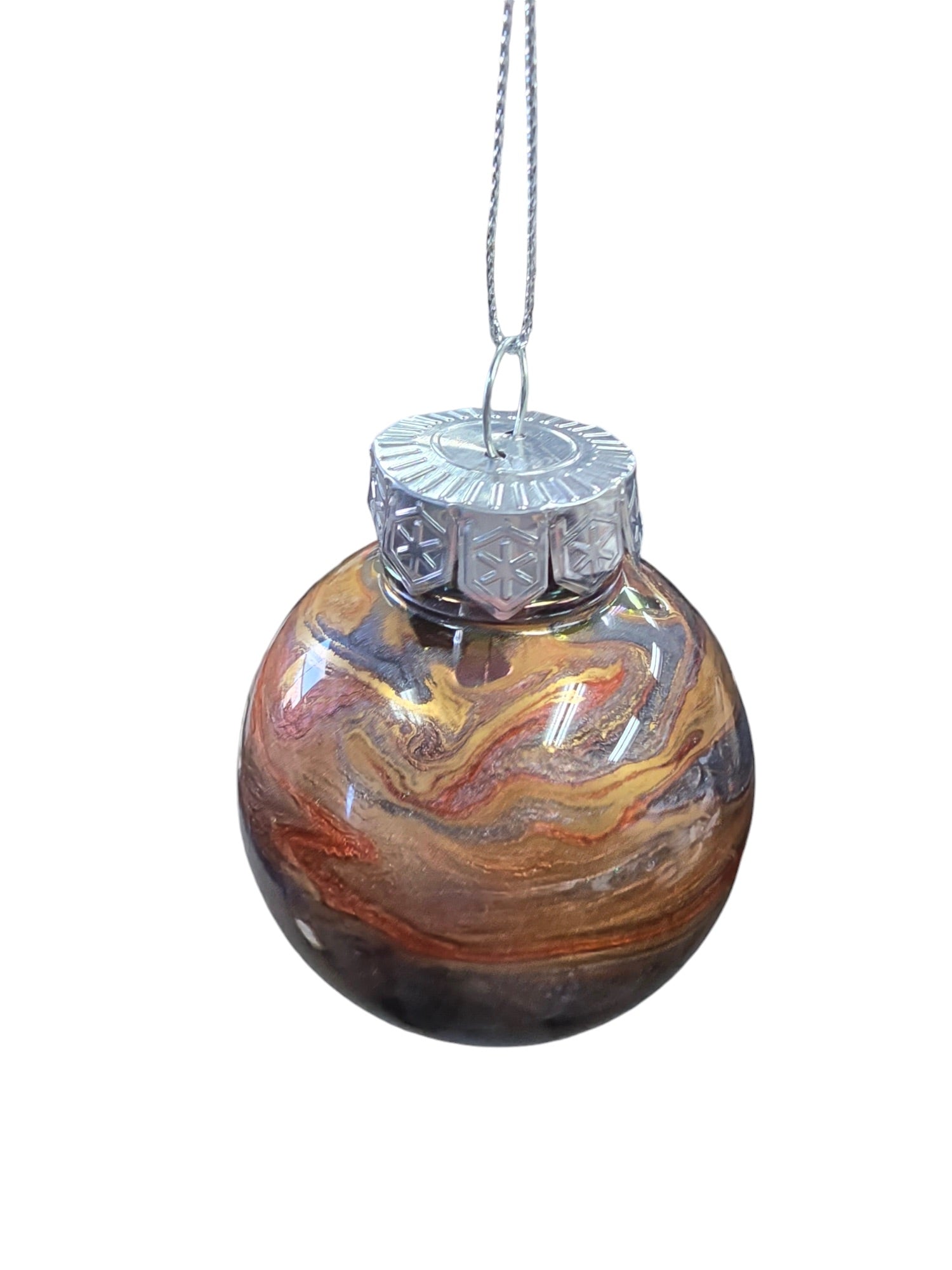 Swirl Globe Ornament | Resin Art | Unique Home Decor
