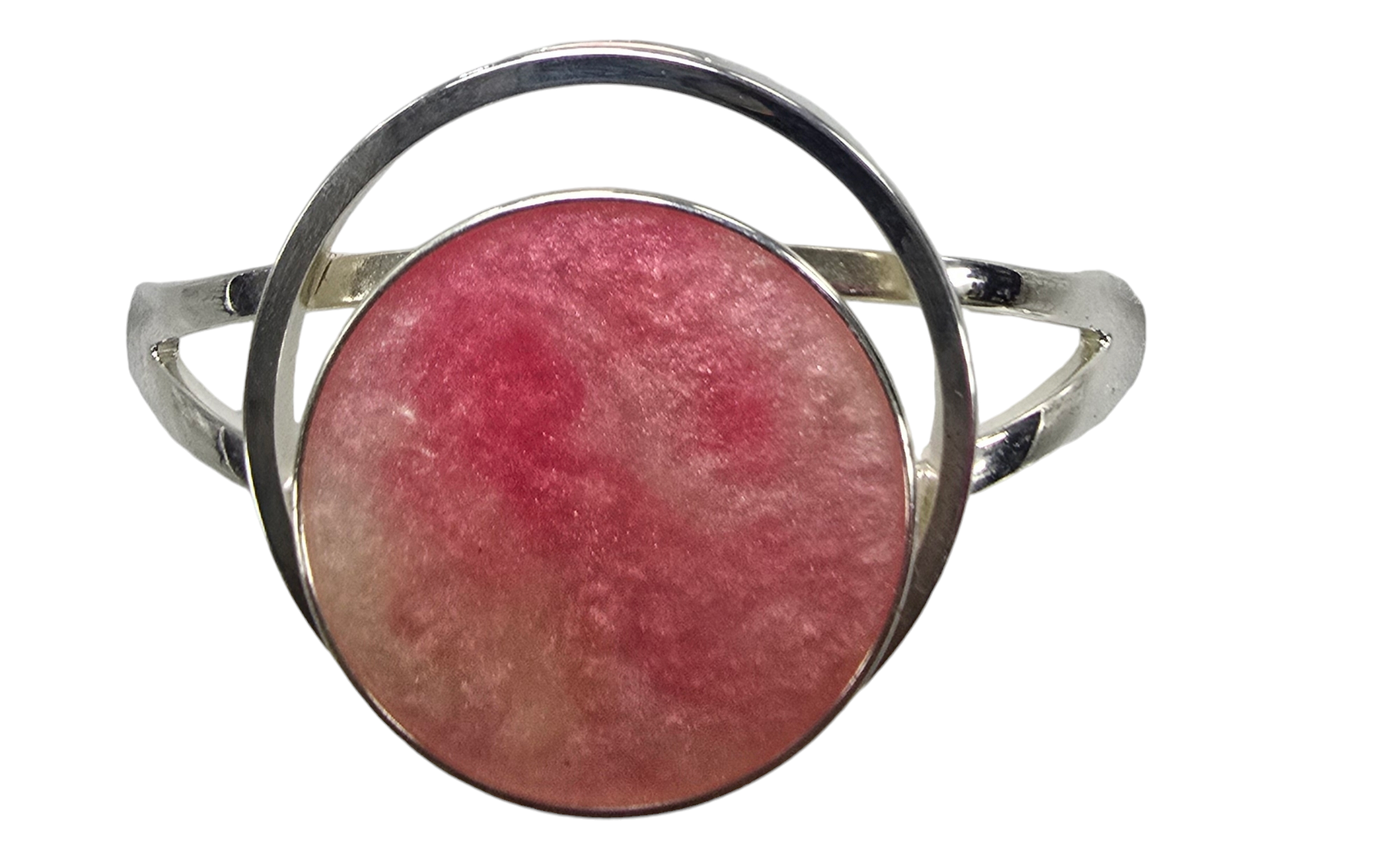 Shades of Pink and White Resin Cuff Bracelet | Unique Handmade Jewelry