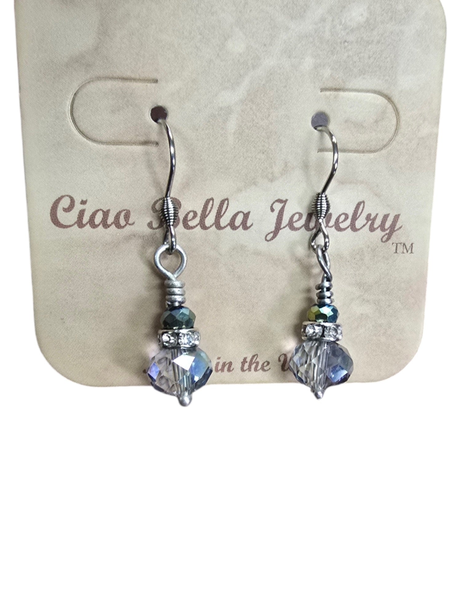 Michelle Marie's Sparling Crystal Drop Earrings | Variety of Colors | Sterling Silver or Gold Plated Ear Wires