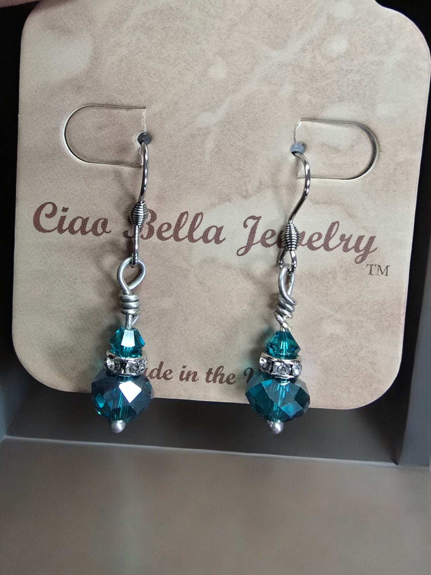 Michelle Marie's Sparling Crystal Drop Earrings | Variety of Colors | Sterling Silver or Gold Plated Ear Wires