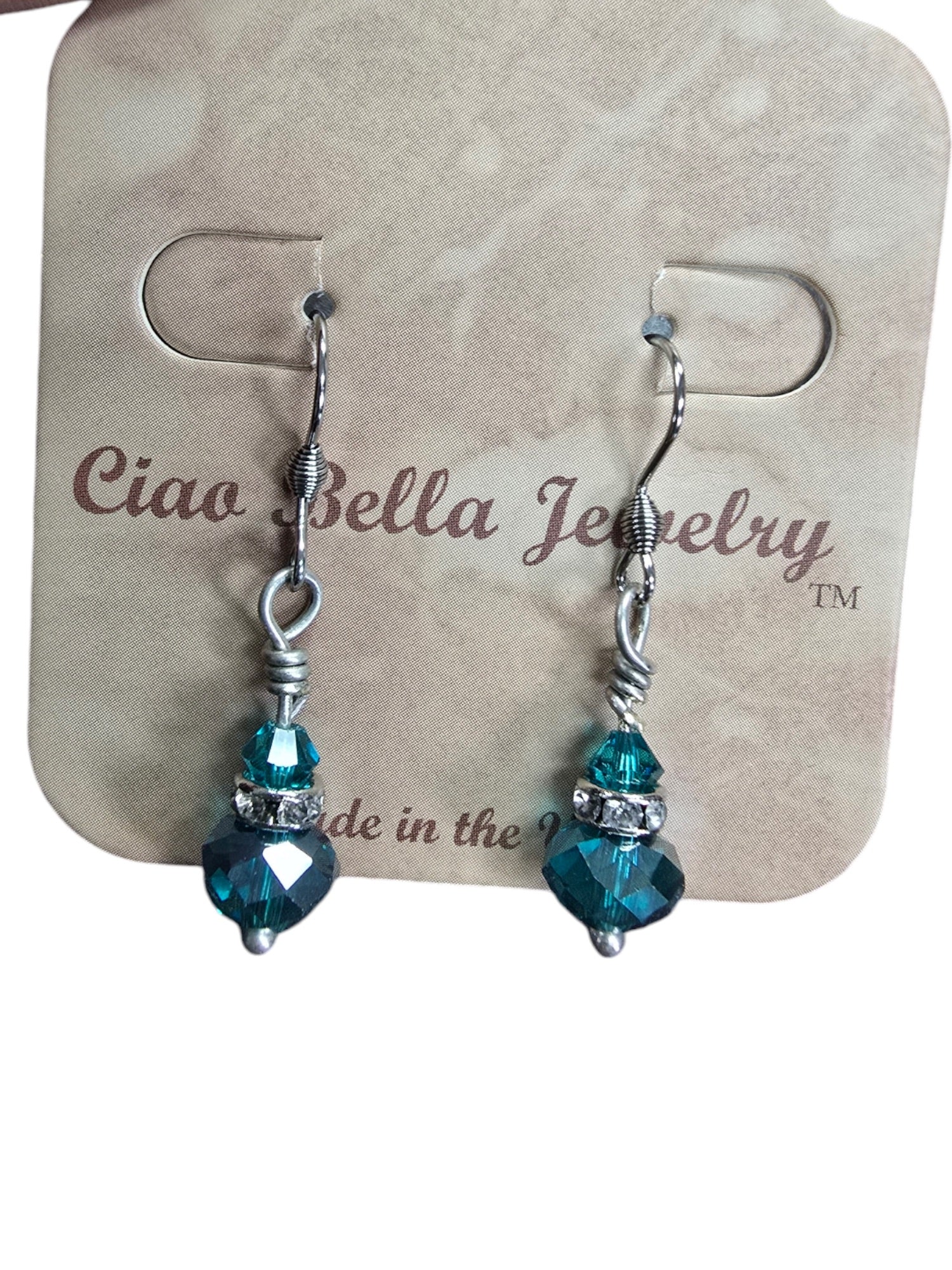 Michelle Marie's Sparling Crystal Drop Earrings | Variety of Colors | Sterling Silver or Gold Plated Ear Wires