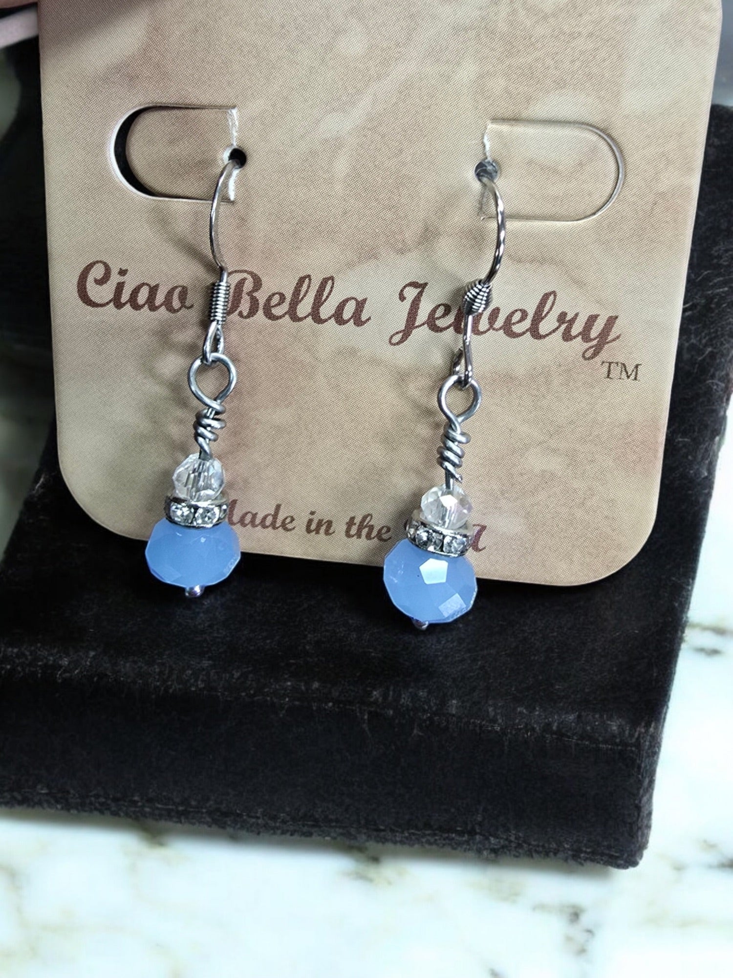 Michelle Marie's Sparling Crystal Drop Earrings | Variety of Colors | Sterling Silver or Gold Plated Ear Wires