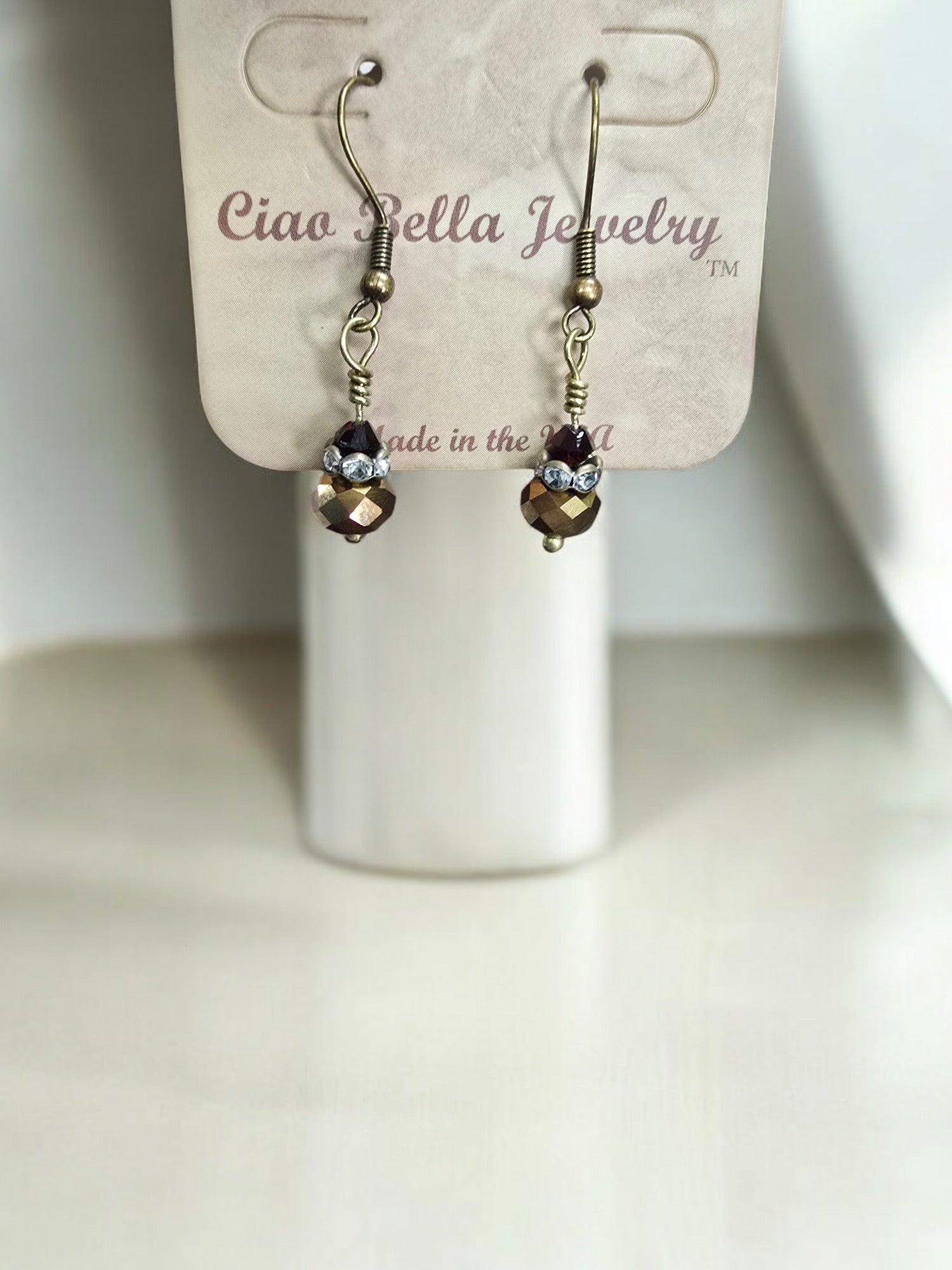 Michelle Marie's Sparling Crystal Drop Earrings | Variety of Colors | Sterling Silver or Gold Plated Ear Wires