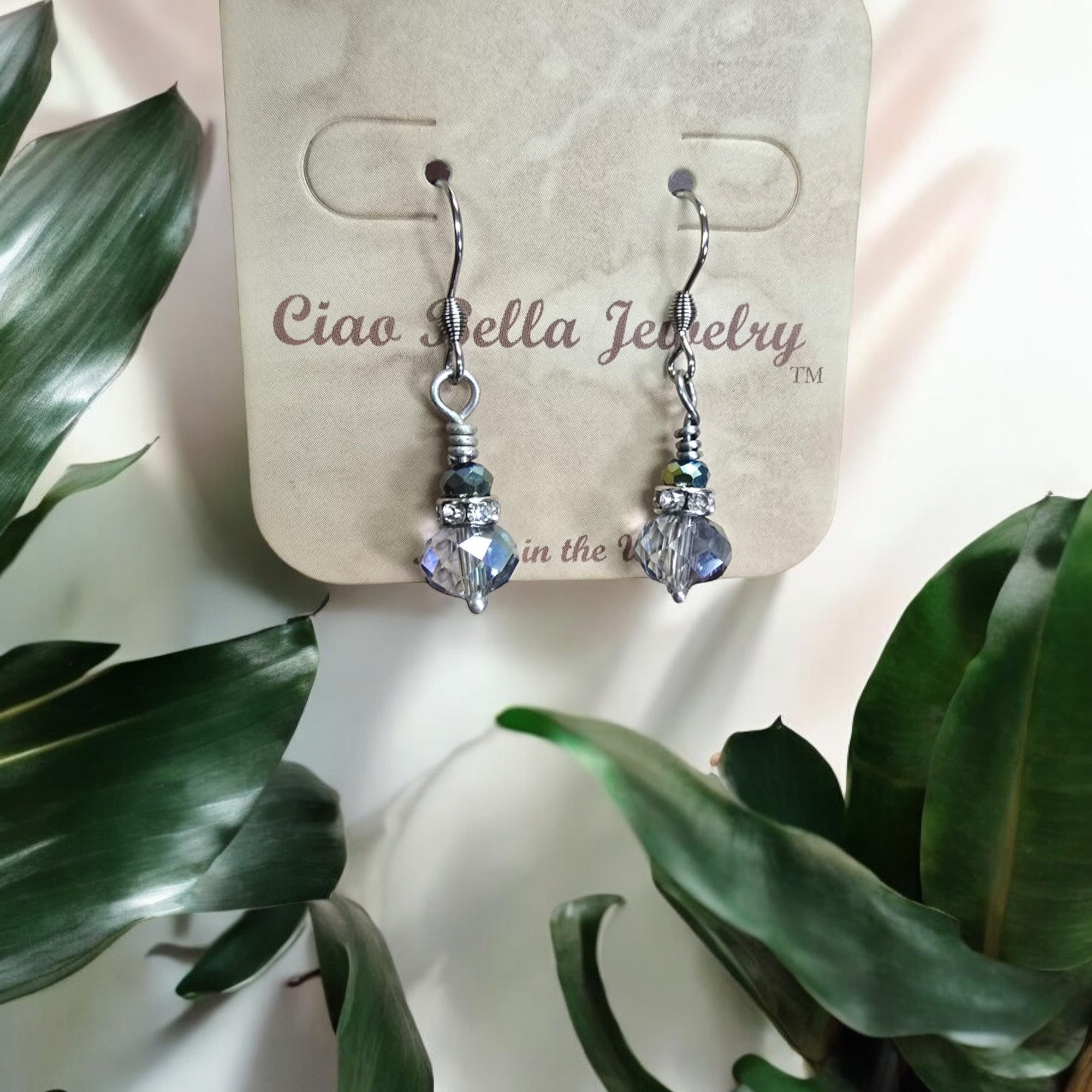 Michelle Marie's Sparling Crystal Drop Earrings | Variety of Colors | Sterling Silver or Gold Plated Ear Wires