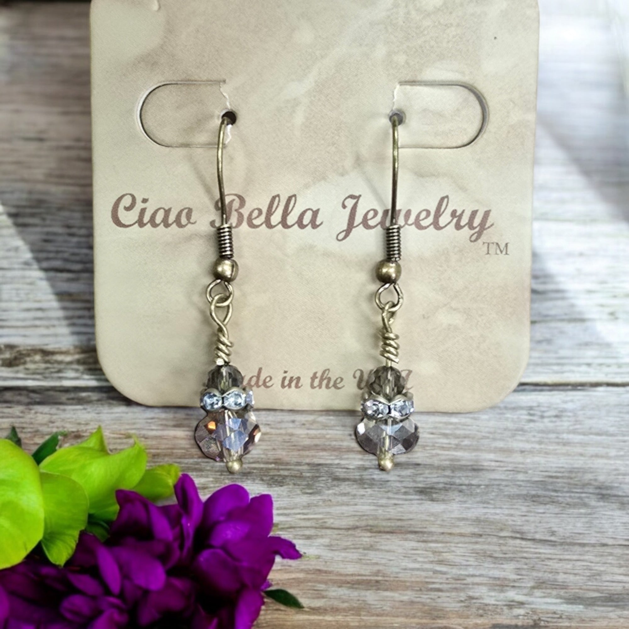 Michelle Marie's Sparling Crystal Drop Earrings | Variety of Colors | Sterling Silver or Gold Plated Ear Wires