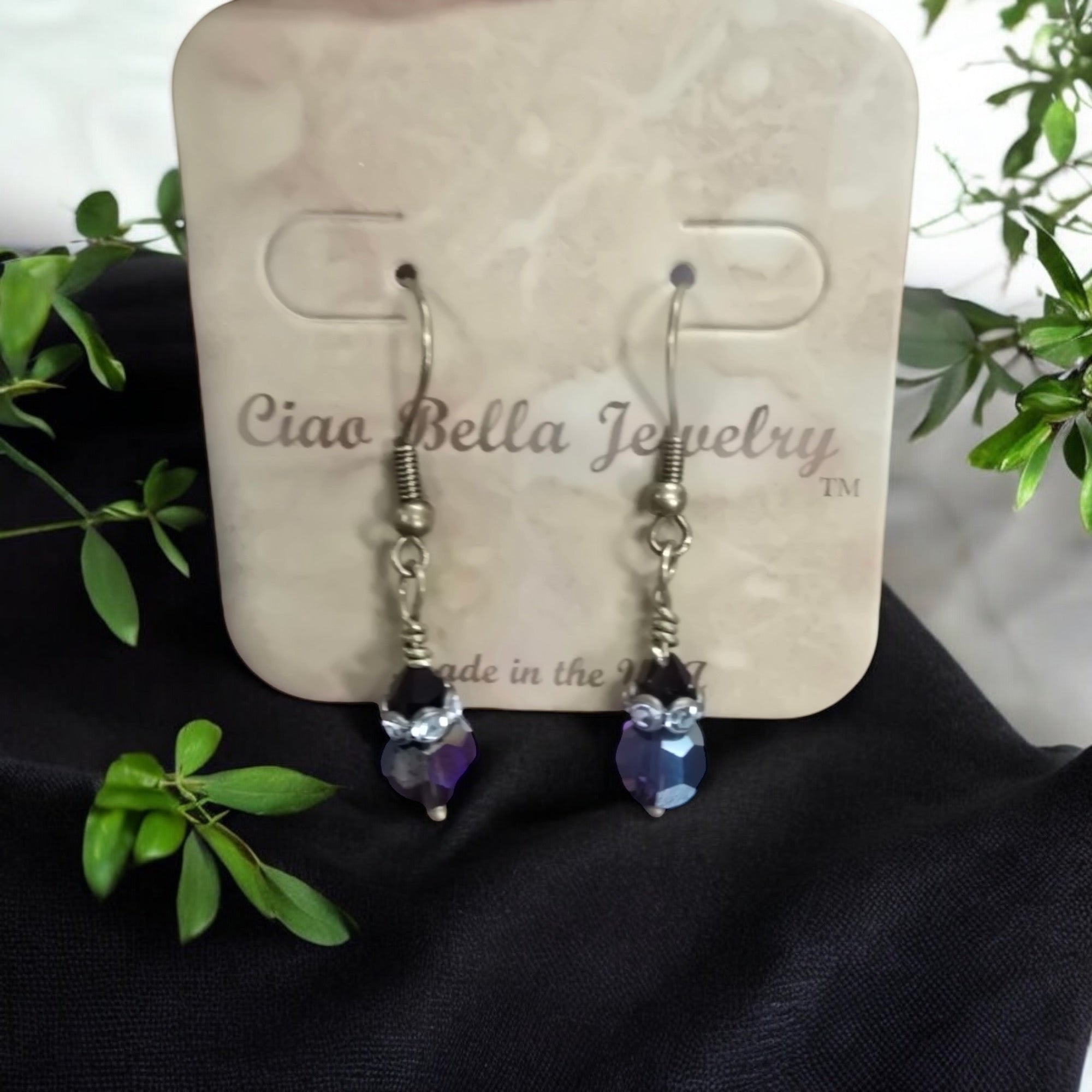Michelle Marie's Sparling Crystal Drop Earrings | Variety of Colors | Sterling Silver or Gold Plated Ear Wires