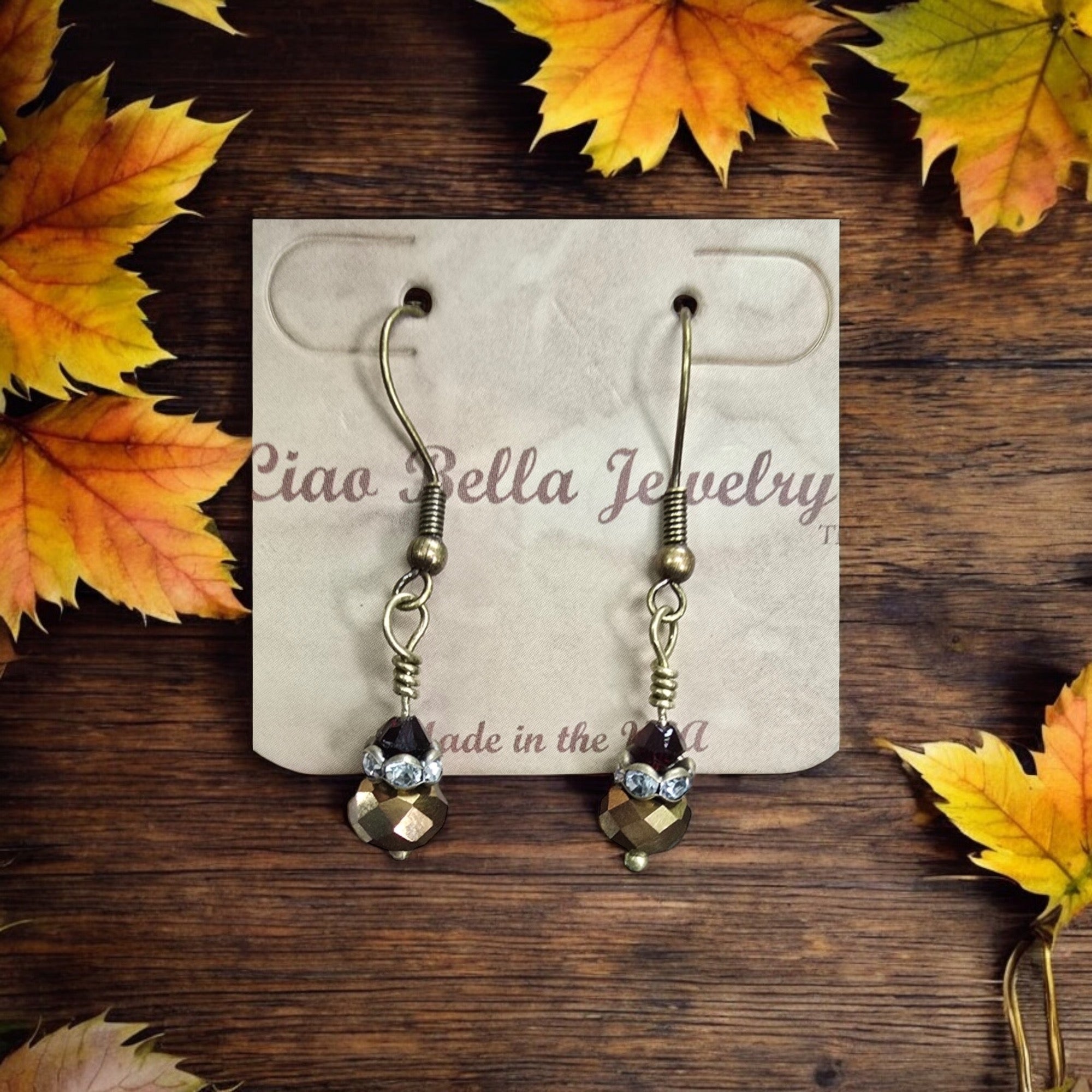 Michelle Marie's Sparling Crystal Drop Earrings | Variety of Colors | Sterling Silver or Gold Plated Ear Wires