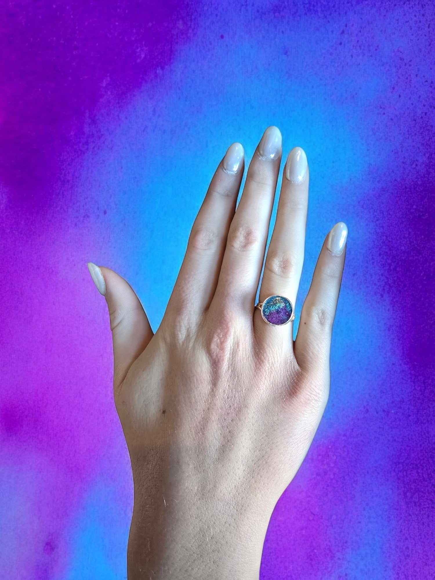 Bohemian Resin Mix Alloy Metal Ring | Unique Handmade Jewelry