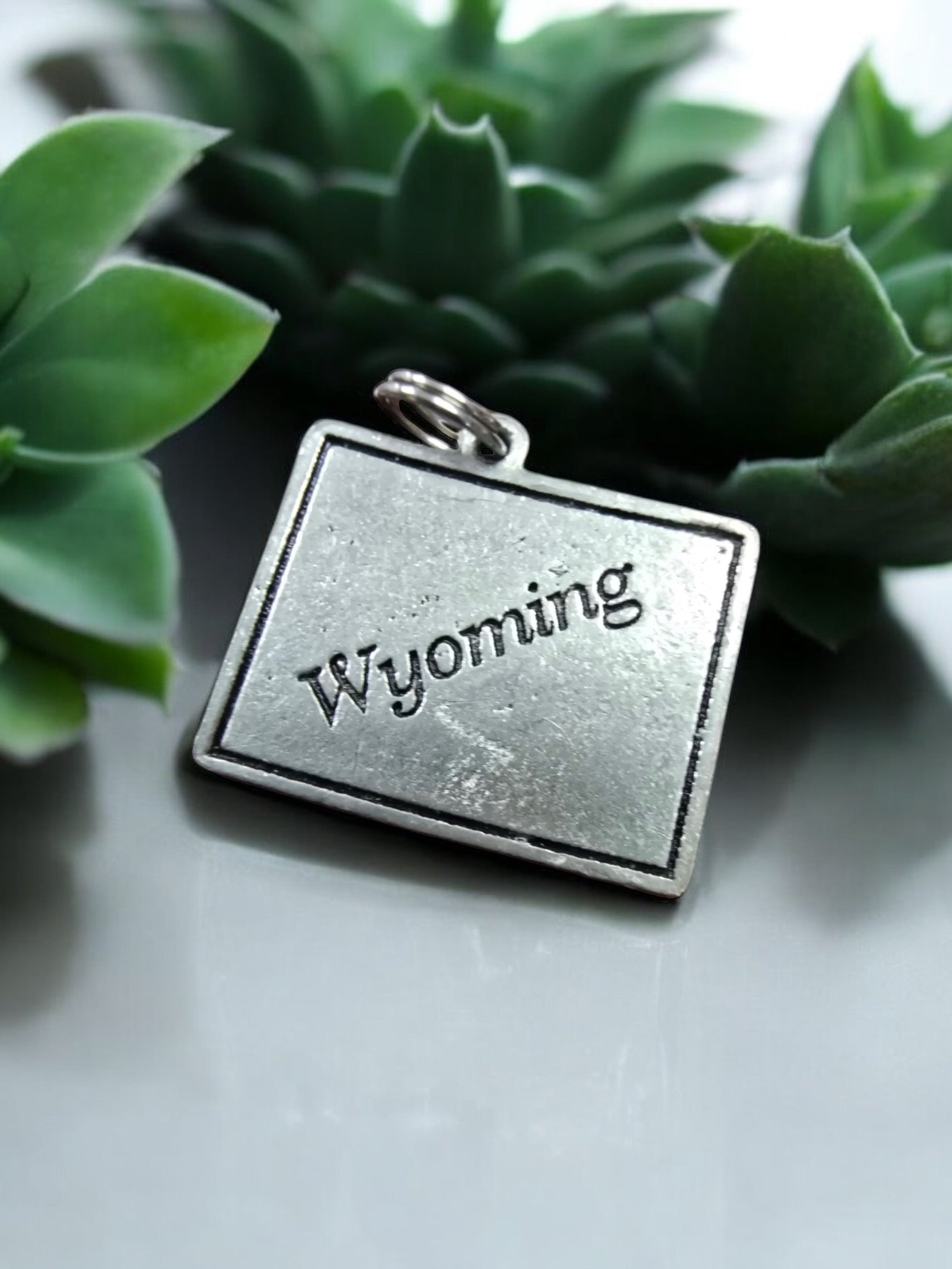 Wyoming State Pewter Charm |  Travel Jewelry Accessory