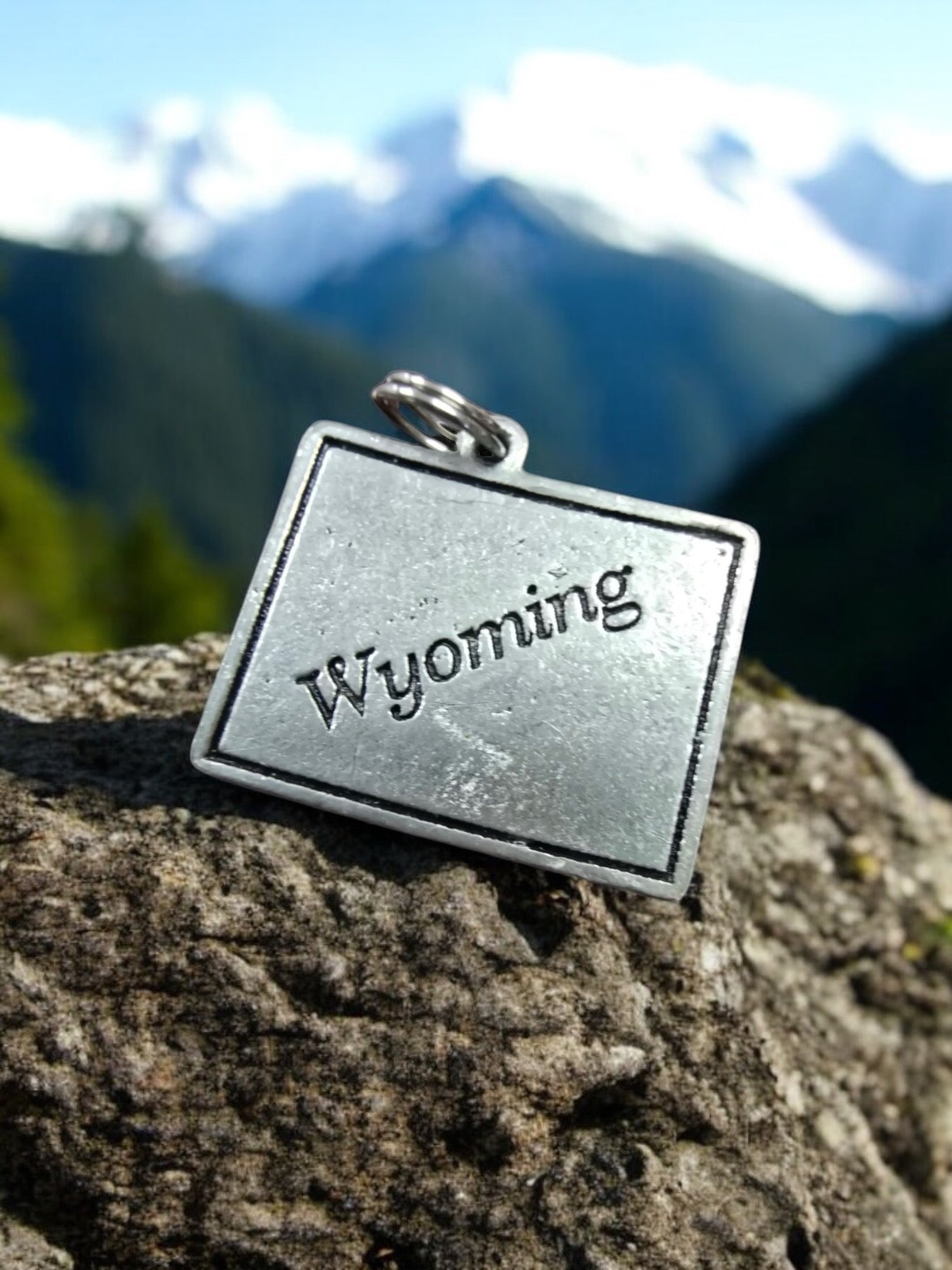 Wyoming State Pewter Charm |  Travel Jewelry Accessory