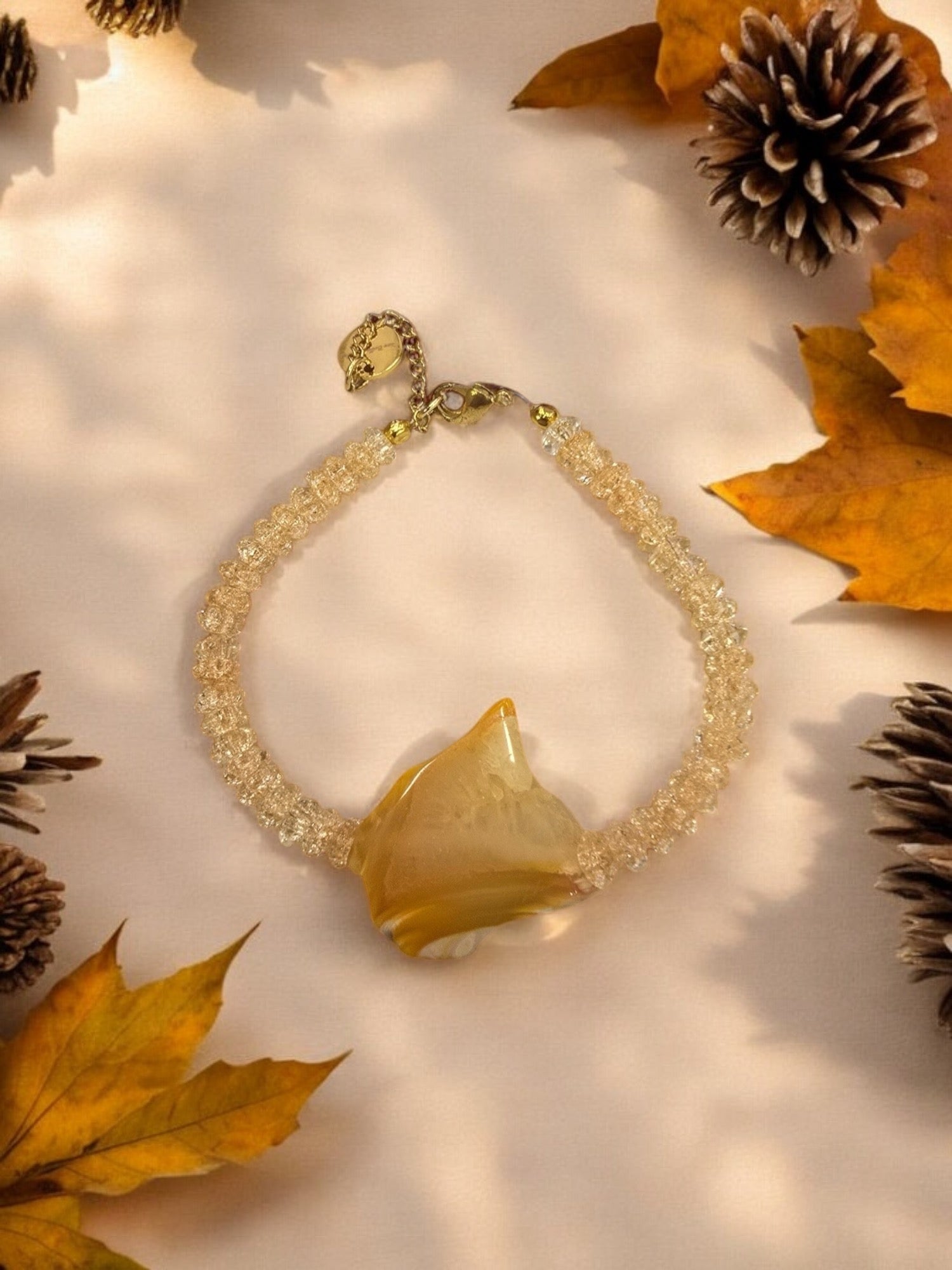 Sun-Kissed Agate and Topaz Crystal Bracelet | Elegant Handmade Jewelry