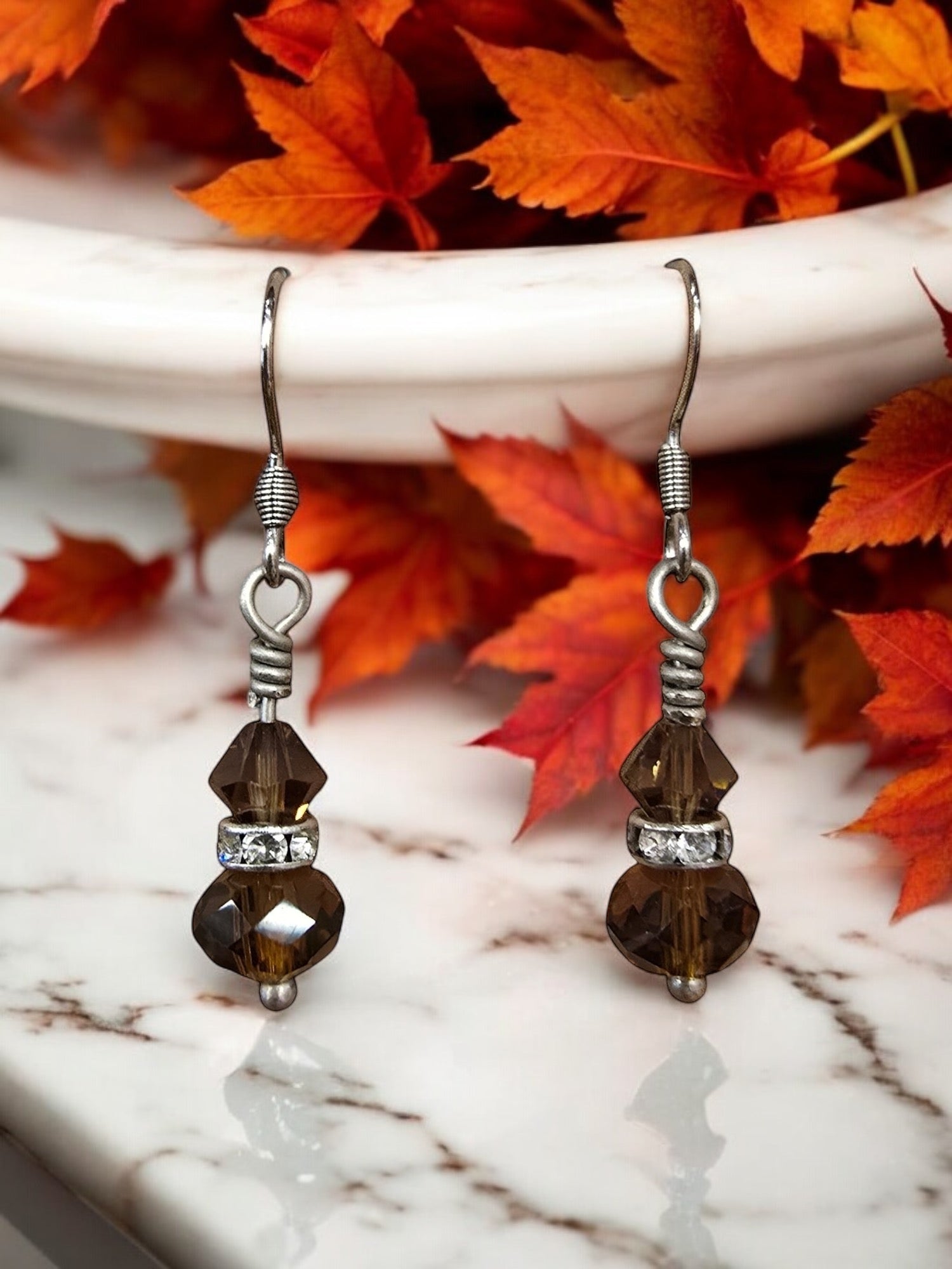 Michelle Marie's Sparling Crystal Drop Earrings | Variety of Colors | Sterling Silver or Gold Plated Ear Wires
