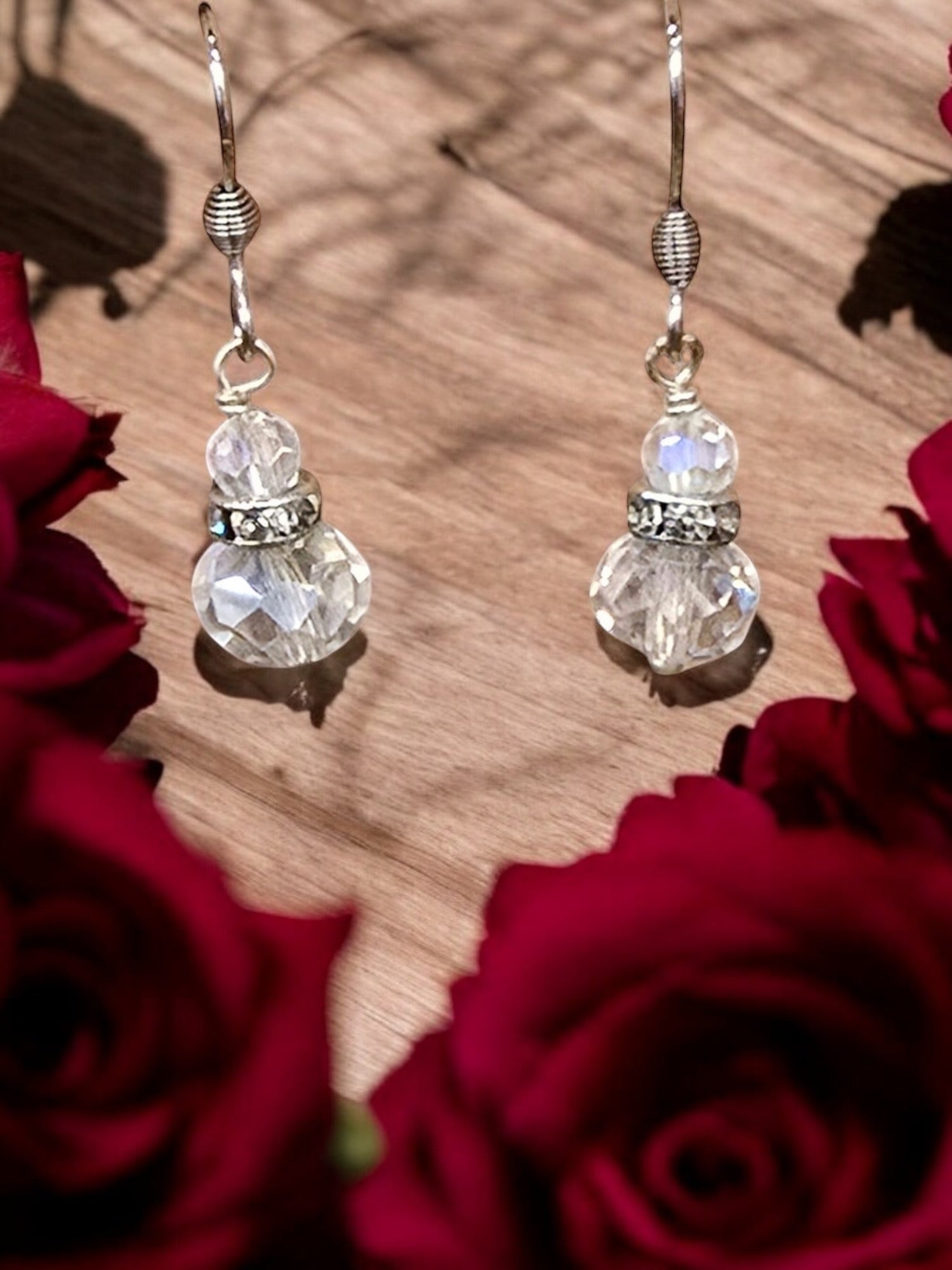 Michelle Marie's Sparling Crystal Drop Earrings | Variety of Colors | Sterling Silver or Gold Plated Ear Wires