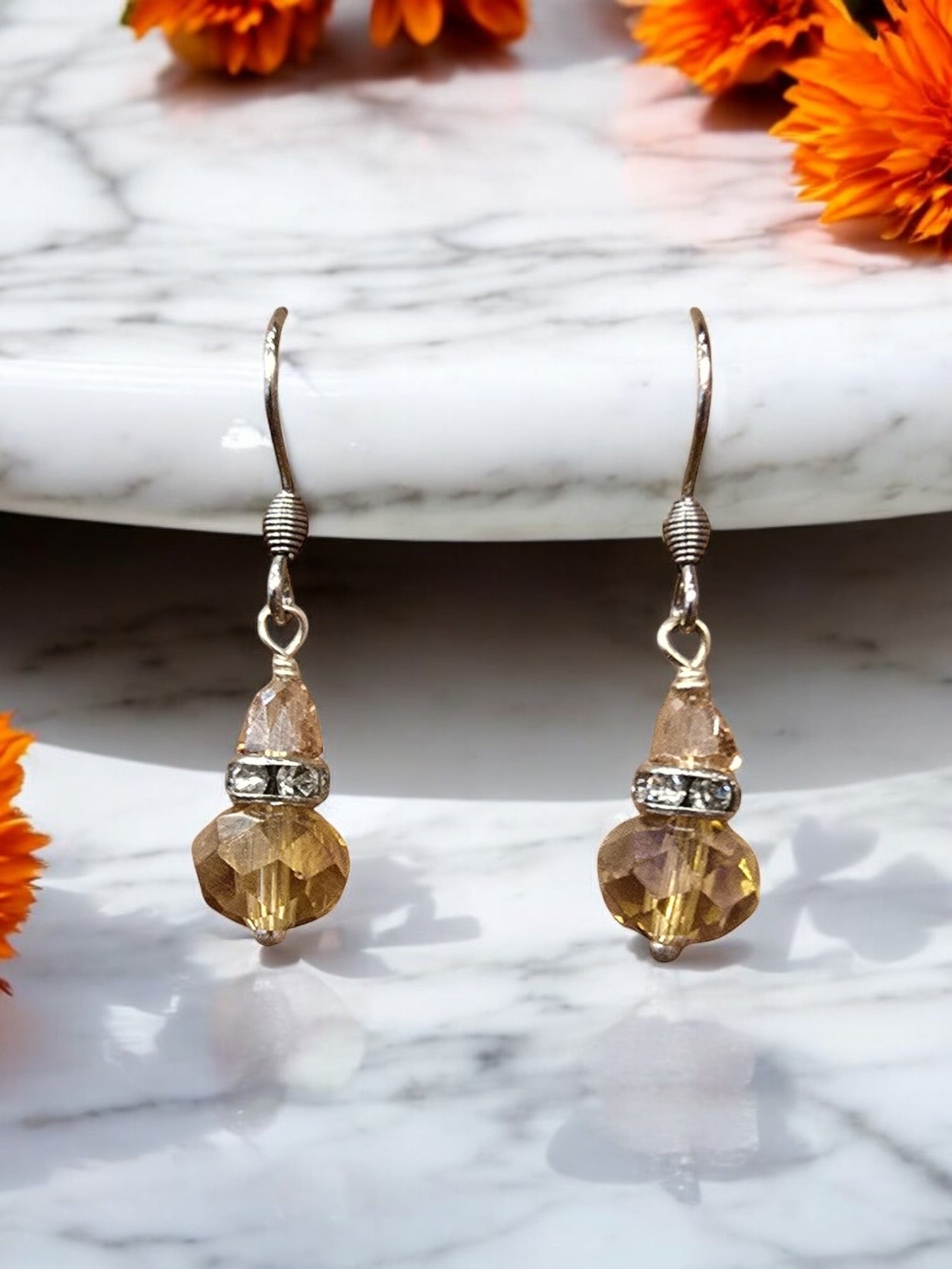 Michelle Marie's Sparling Crystal Drop Earrings | Variety of Colors | Sterling Silver or Gold Plated Ear Wires