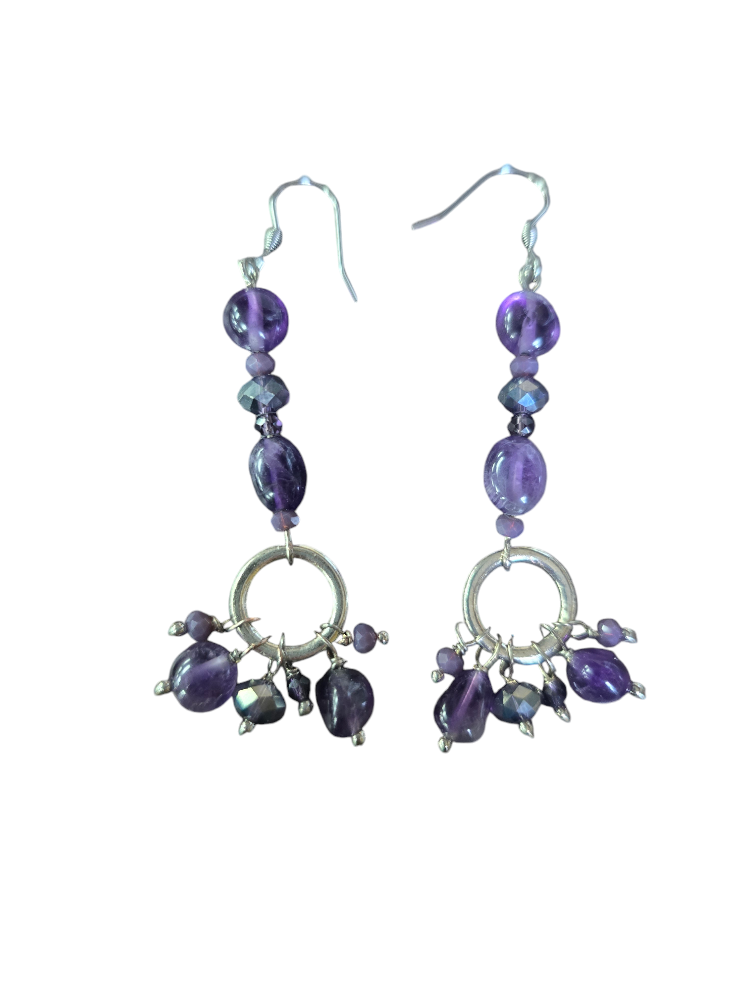 Dangle Earrings Amethyst, Tiger Eye, African Turquoise, Blue Agate, Amazonite, and Dumortierite | Michelle Marie Boutique