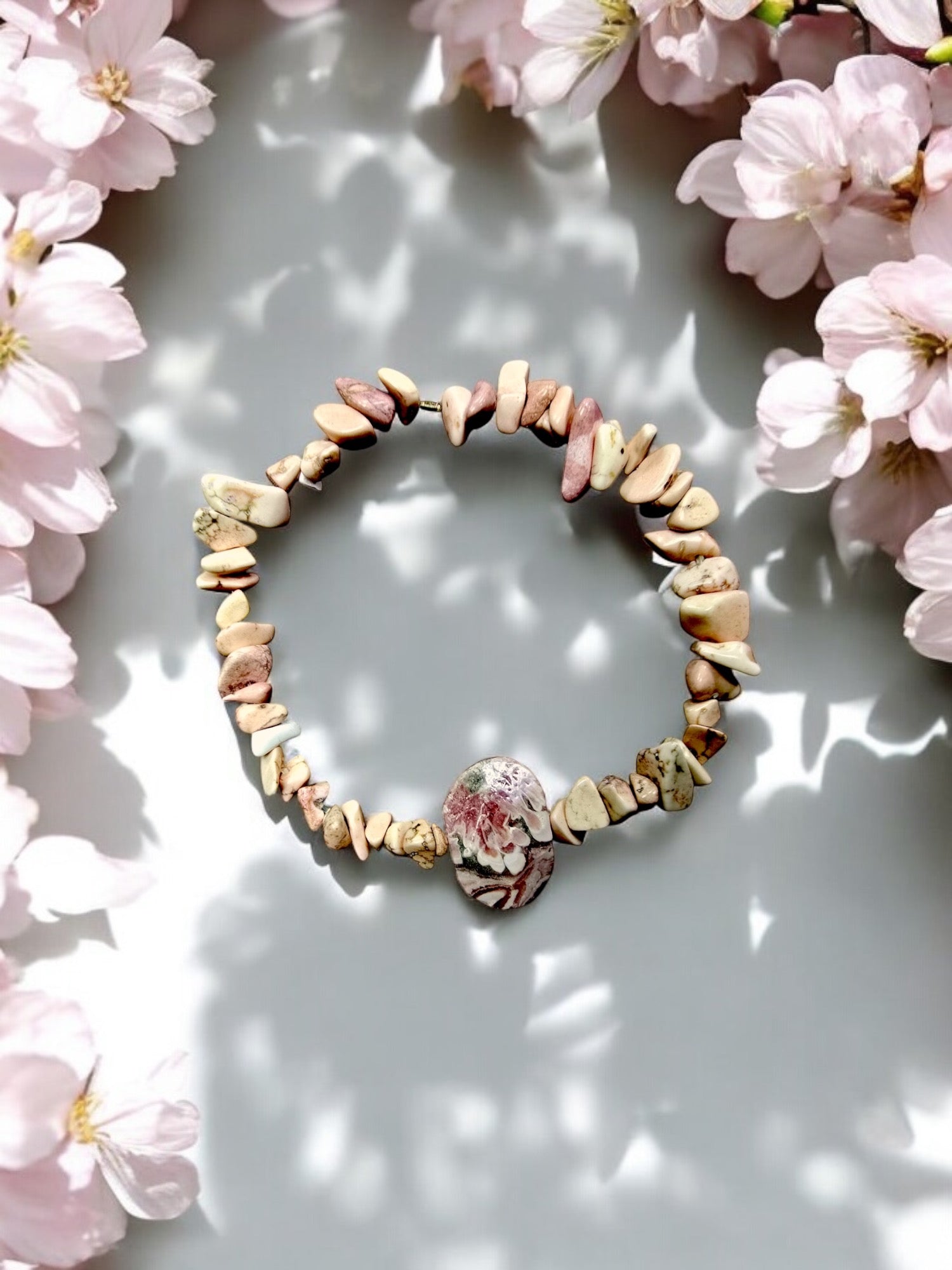 Rhodonite Stone Stretch Bracelet | Unique and Healing Gemstone Jewelry