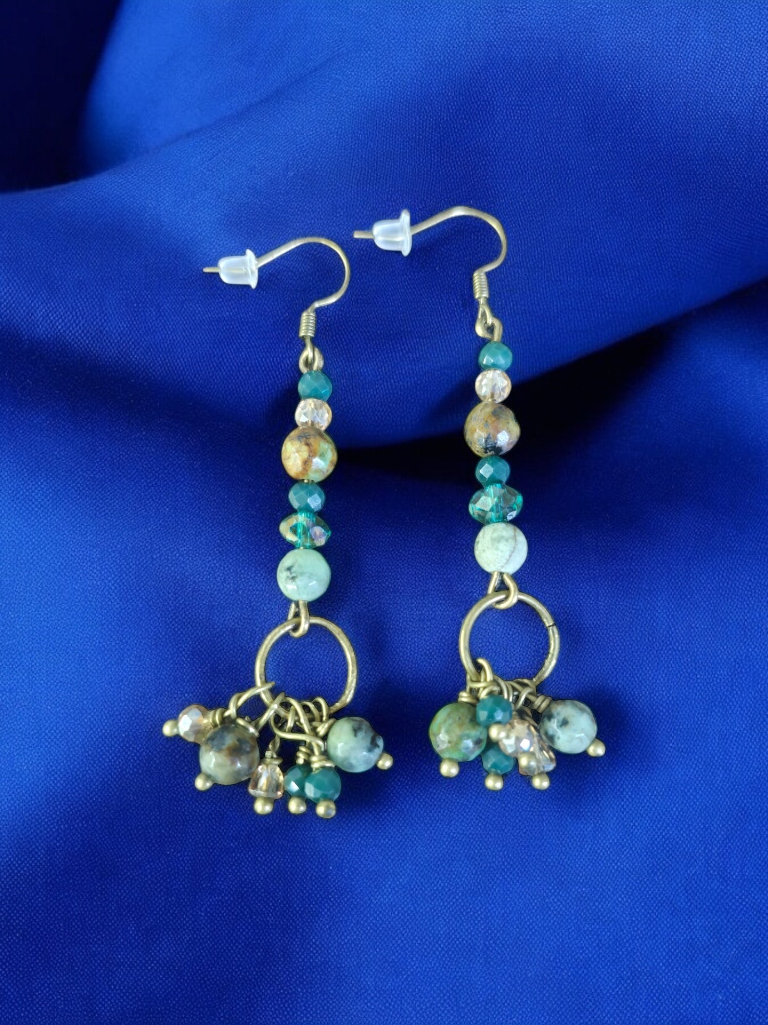Dangle Earrings Amethyst, Tiger Eye, African Turquoise, Blue Agate, Amazonite, and Dumortierite | Michelle Marie Boutique