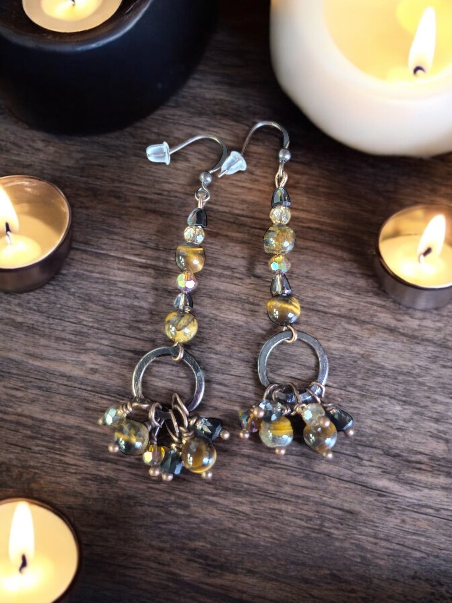 Dangle Earrings Amethyst, Tiger Eye, African Turquoise, Blue Agate, Amazonite, and Dumortierite | Michelle Marie Boutique