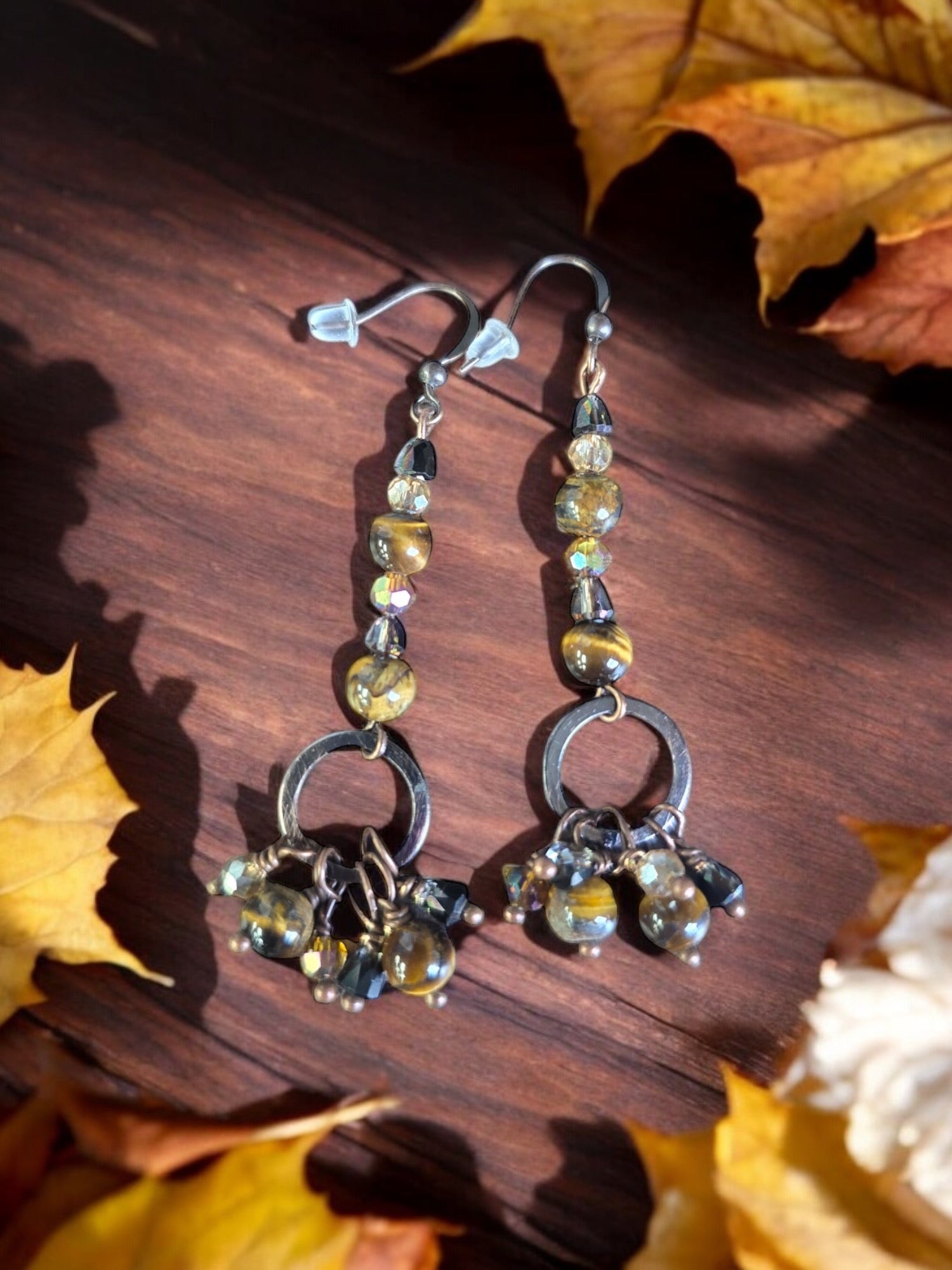 Dangle Earrings Amethyst, Tiger Eye, African Turquoise, Blue Agate, Amazonite, and Dumortierite | Michelle Marie Boutique