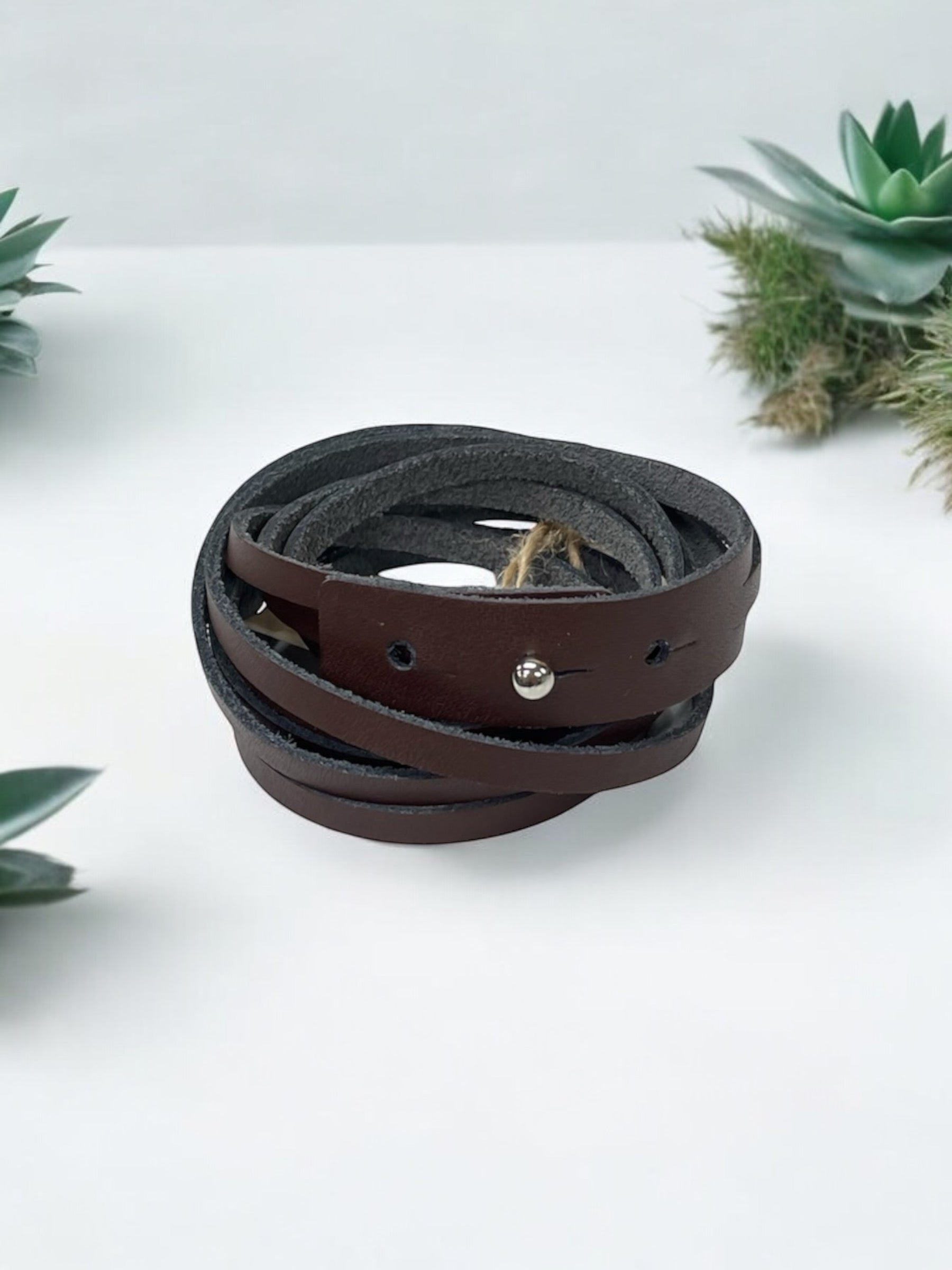 Leather Wrap Bracelet | Red - Black or Brown |Stylish and Versatile
