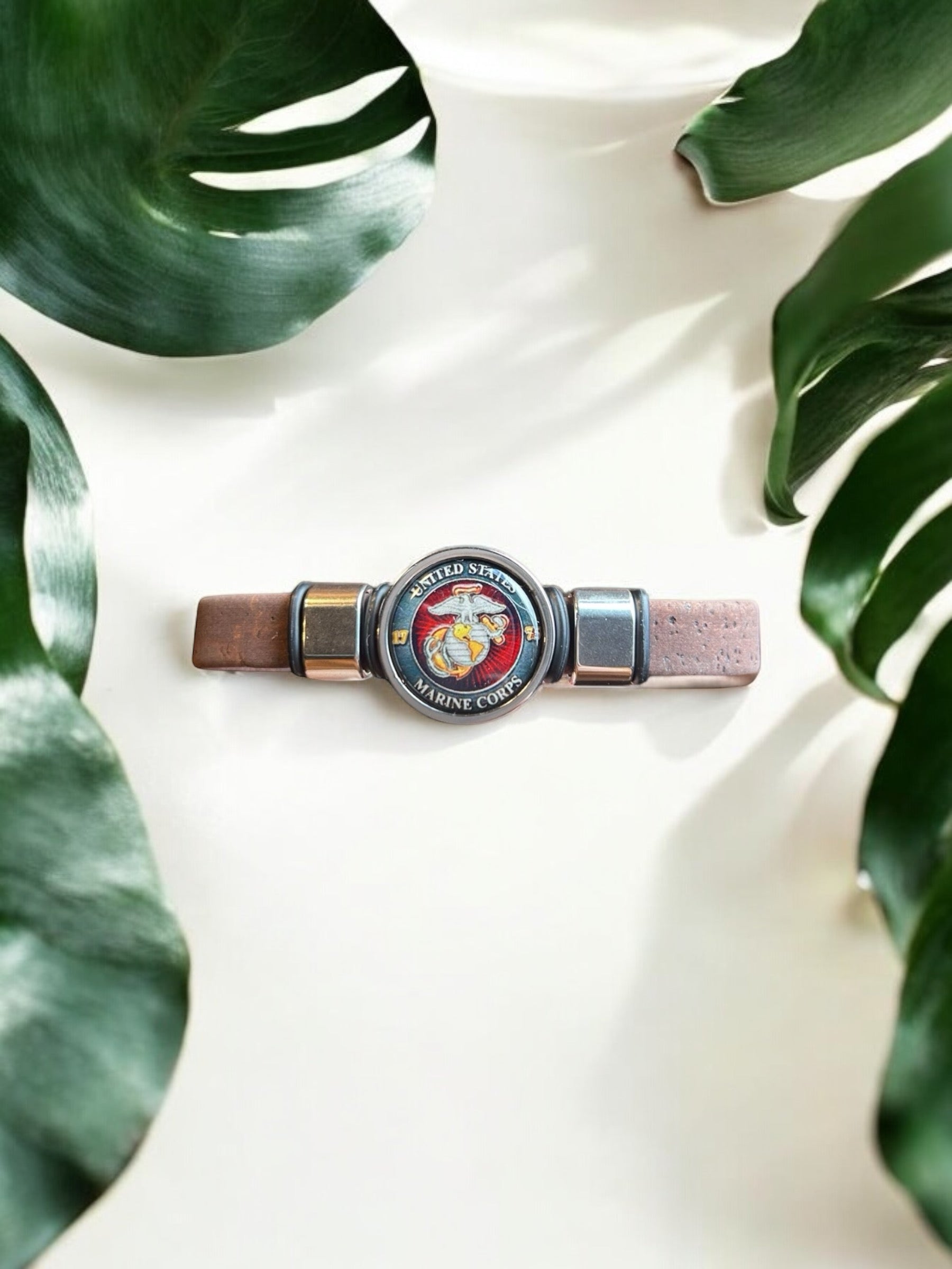 Marine Corps Green Cork Bracelet - Officially Licensed Military Merchandise