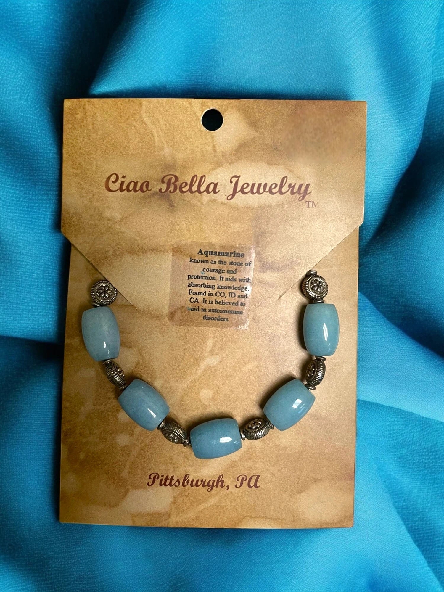 Aquamarine Stretch Bracelet - Calming & Soothing