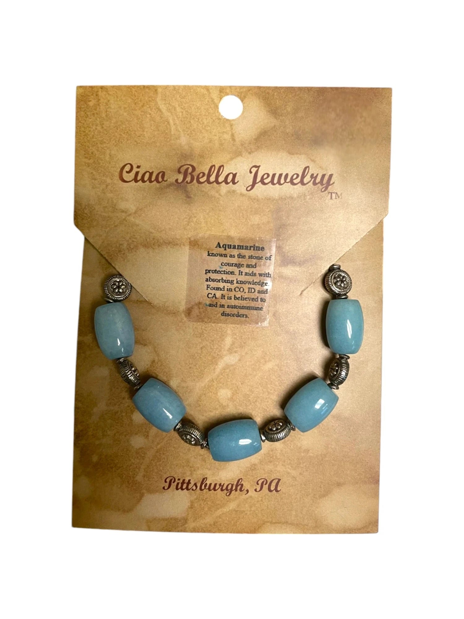 Aquamarine Stretch Bracelet - Calming & Soothing