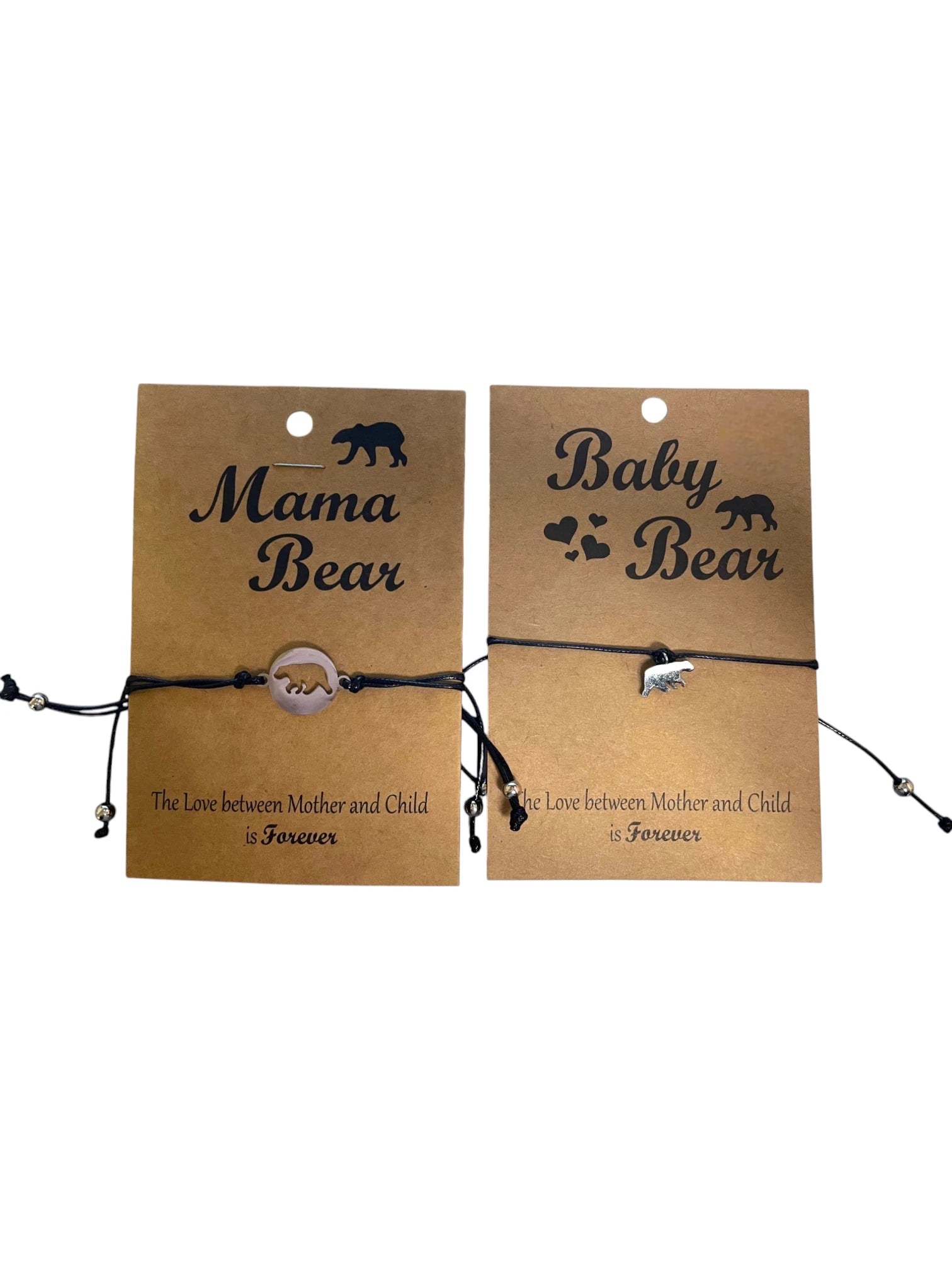 Mama & Baby Bear Bracelet Set - Matching Mother-Child/Friendship Jewelry Gift