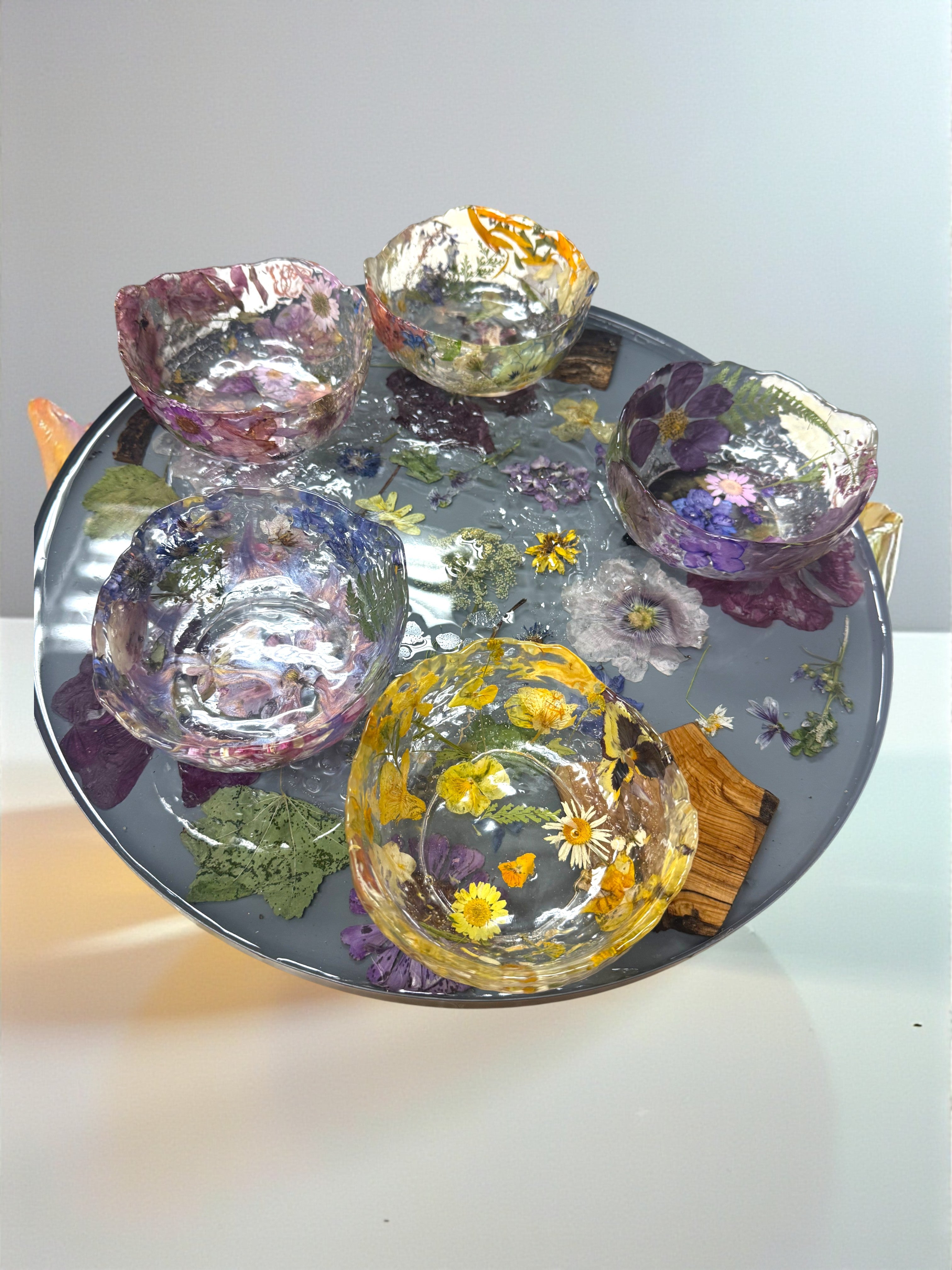 Pressed Flower Resin Art Bowl