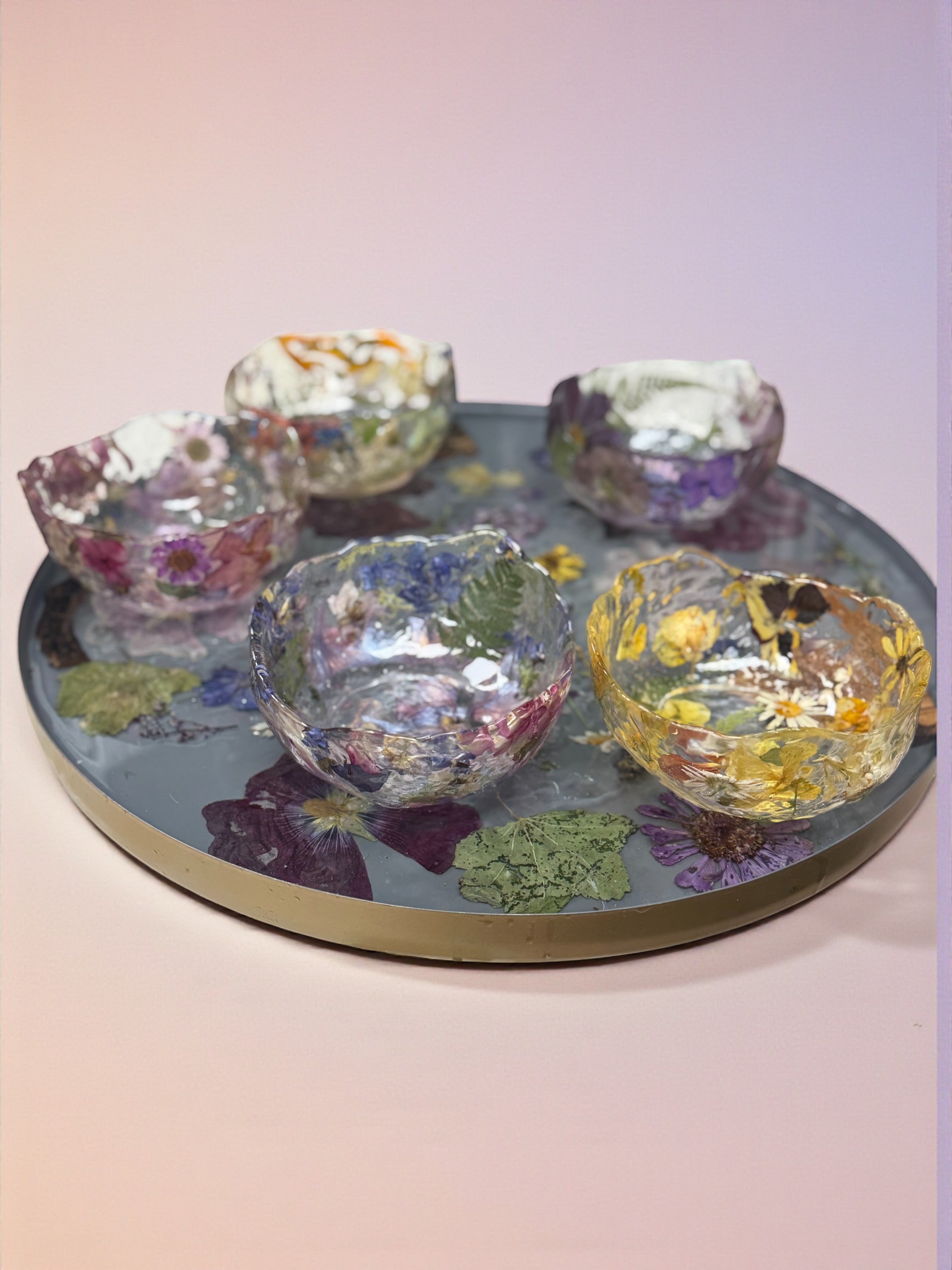 Pressed Flower Resin Art Bowl