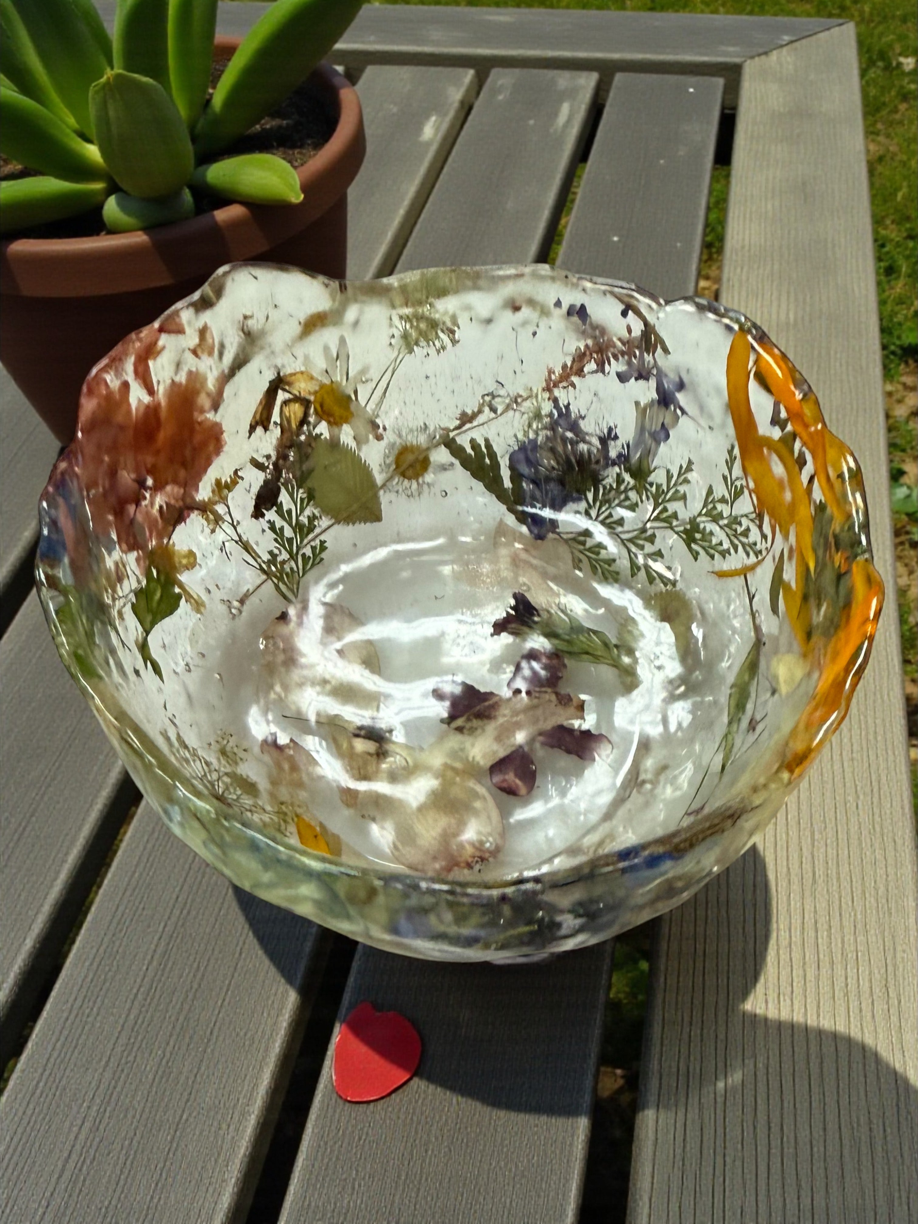 Pressed Flower Resin Art Bowl