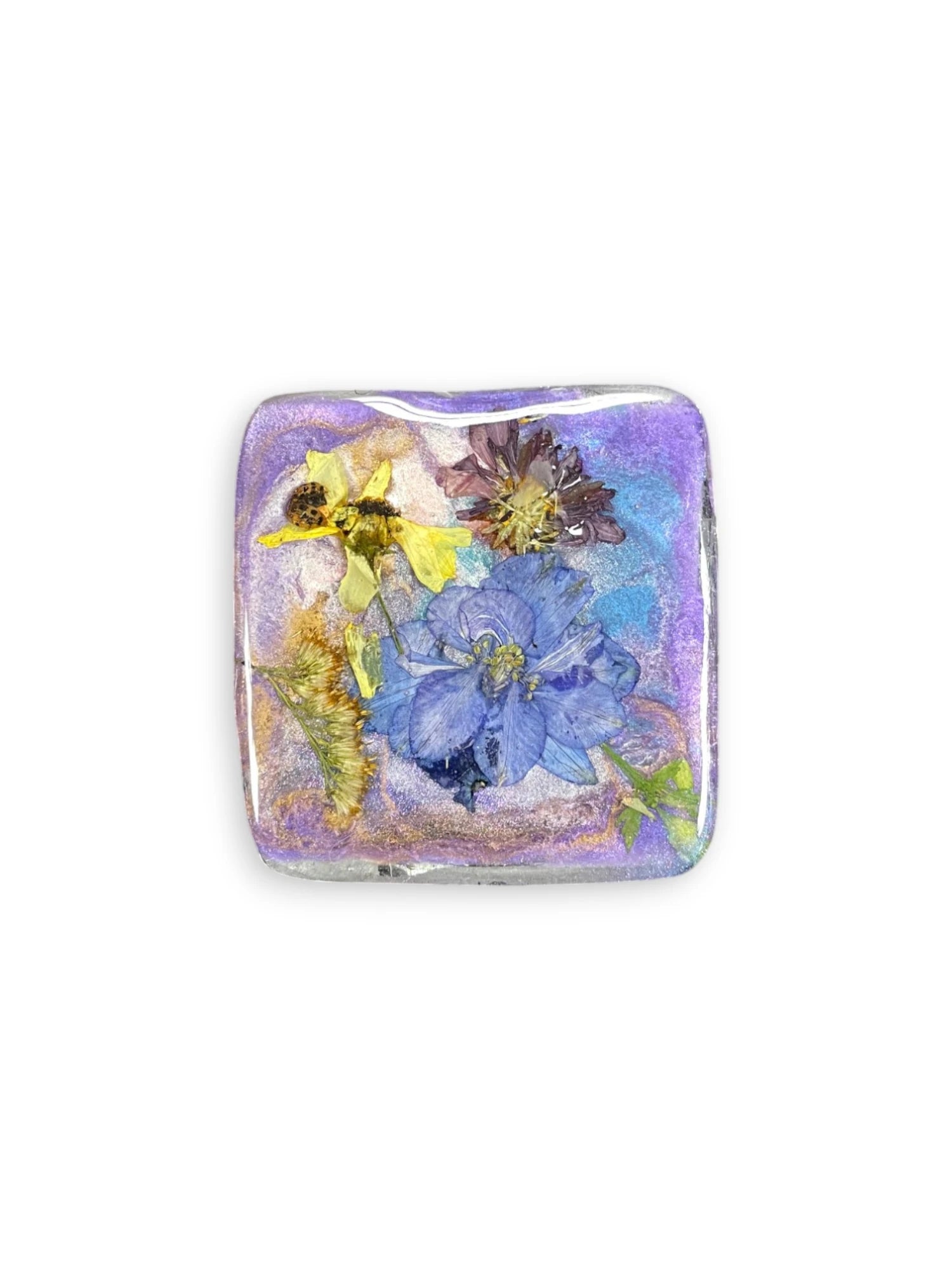 Pressed Flower Resin Magnet, Botanical Magnet, Floral Fridge Magnet
