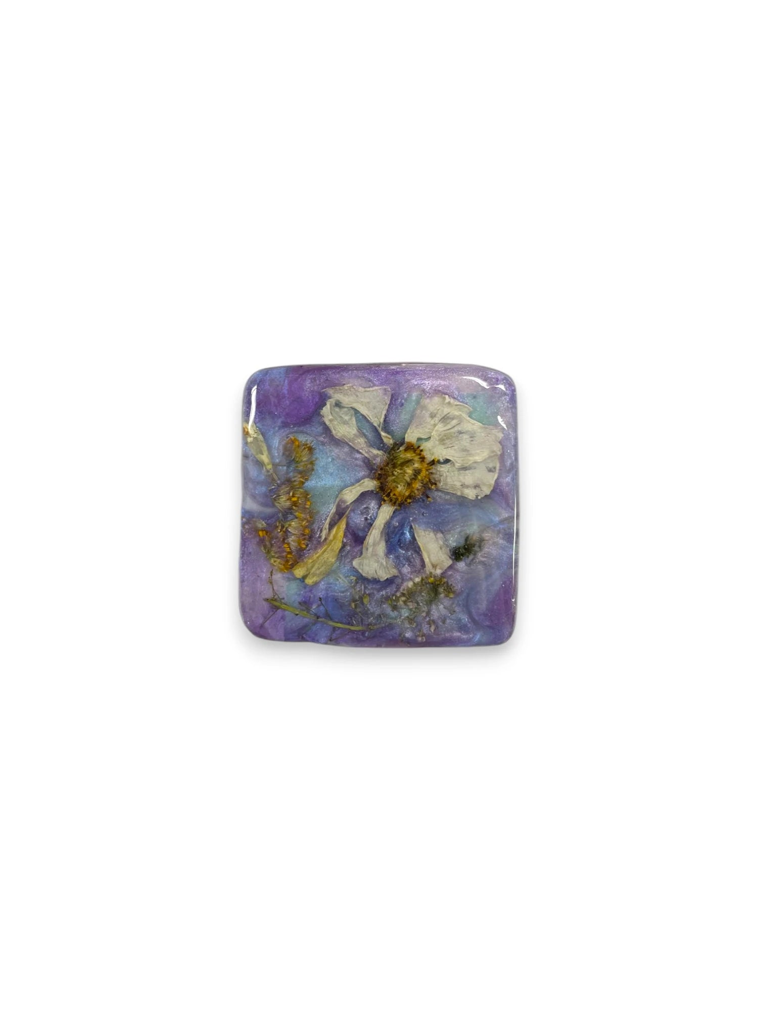 Pressed Flower Resin Magnet, Botanical Magnet, Floral Fridge Magnet