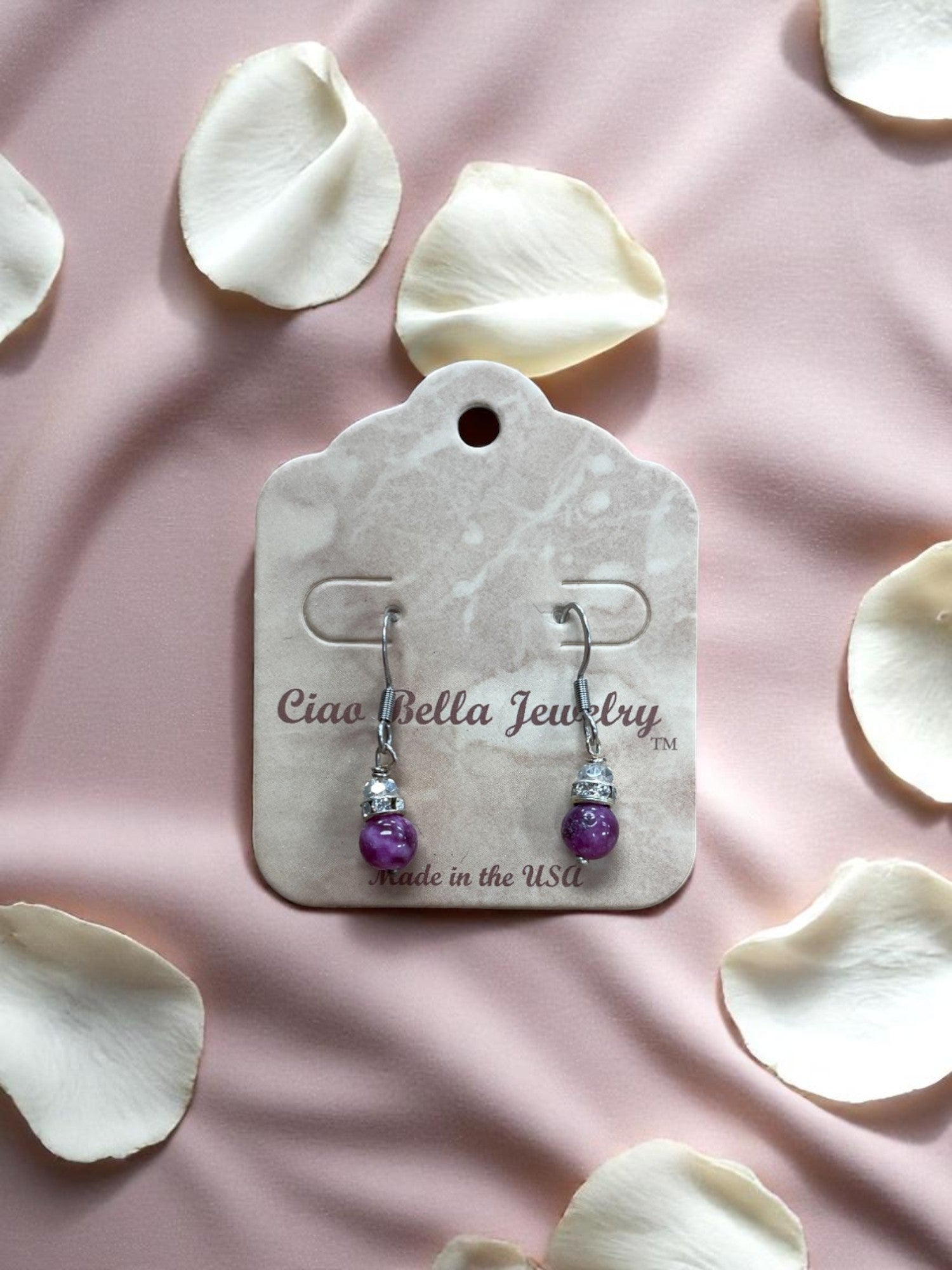 Ombre Bead Drop Earrings | Sea Green, Mystic & Magenta Variations