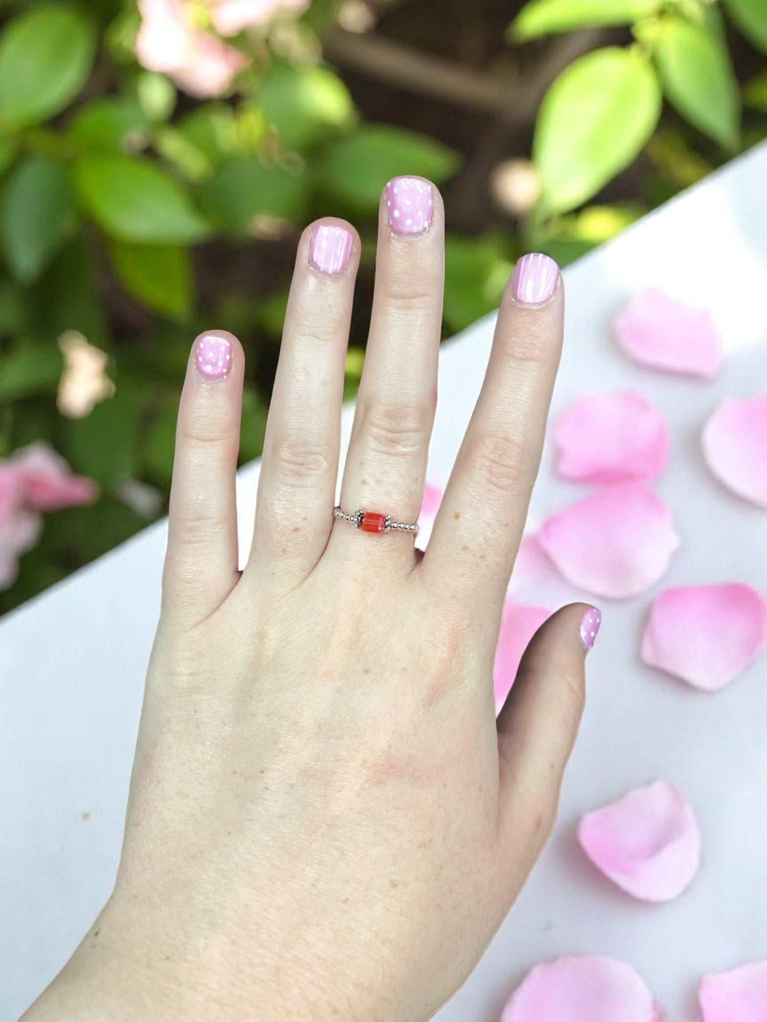 Square Crystal & Sterling Silver Ball Ring | Multiple Colors Available