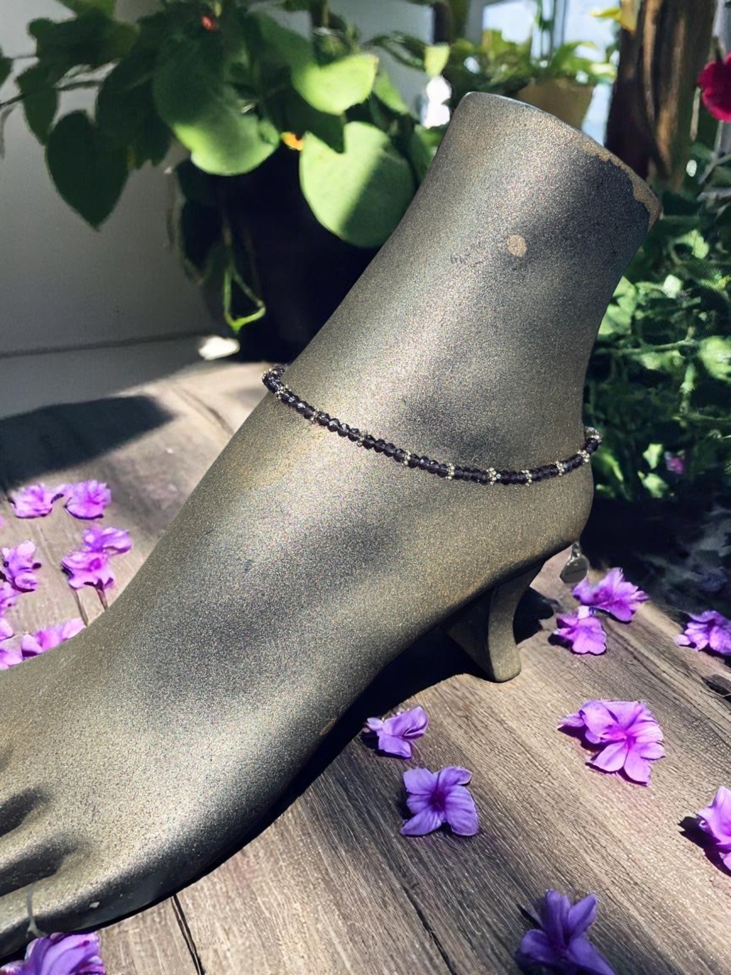 Sparkling Crystal Anklet with Extender Chain | A Touch of Summer Elegance