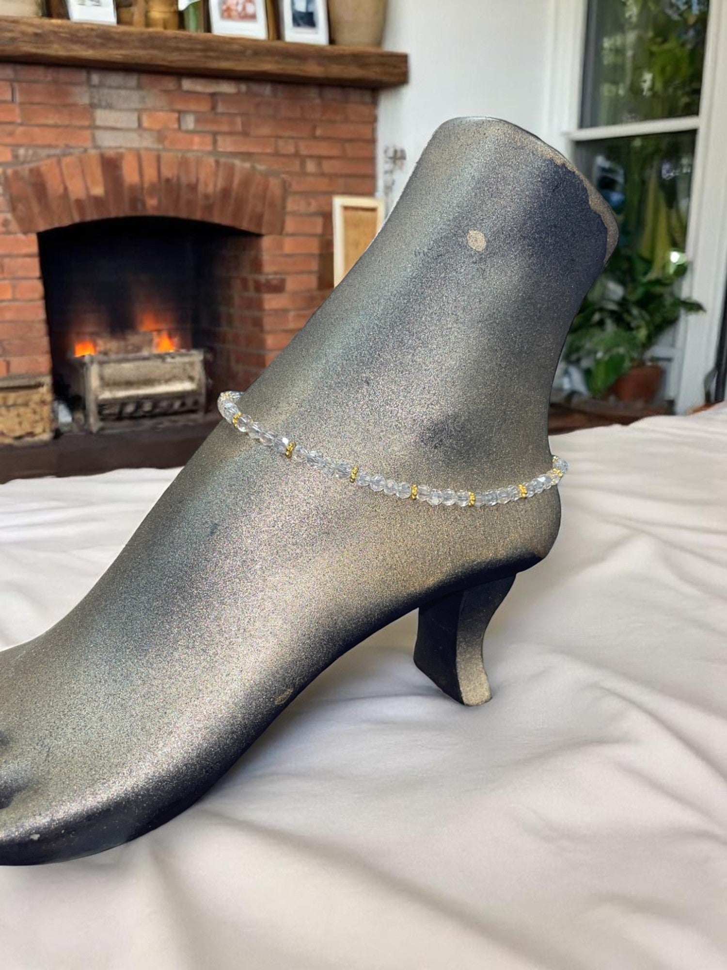 Sparkling Crystal Anklet with Extender Chain | A Touch of Summer Elegance