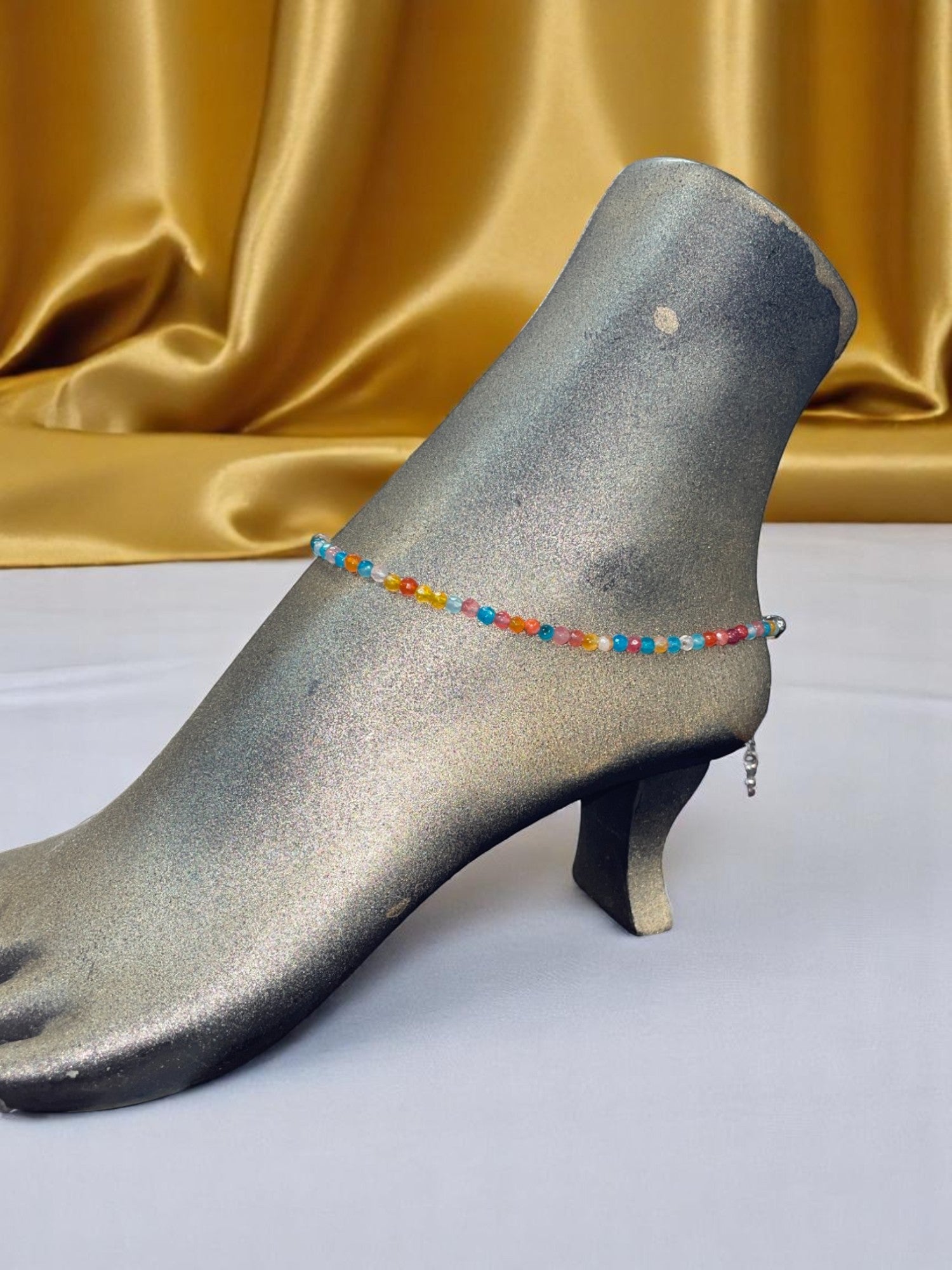 Sparkling Crystal Anklet with Extender Chain | A Touch of Summer Elegance