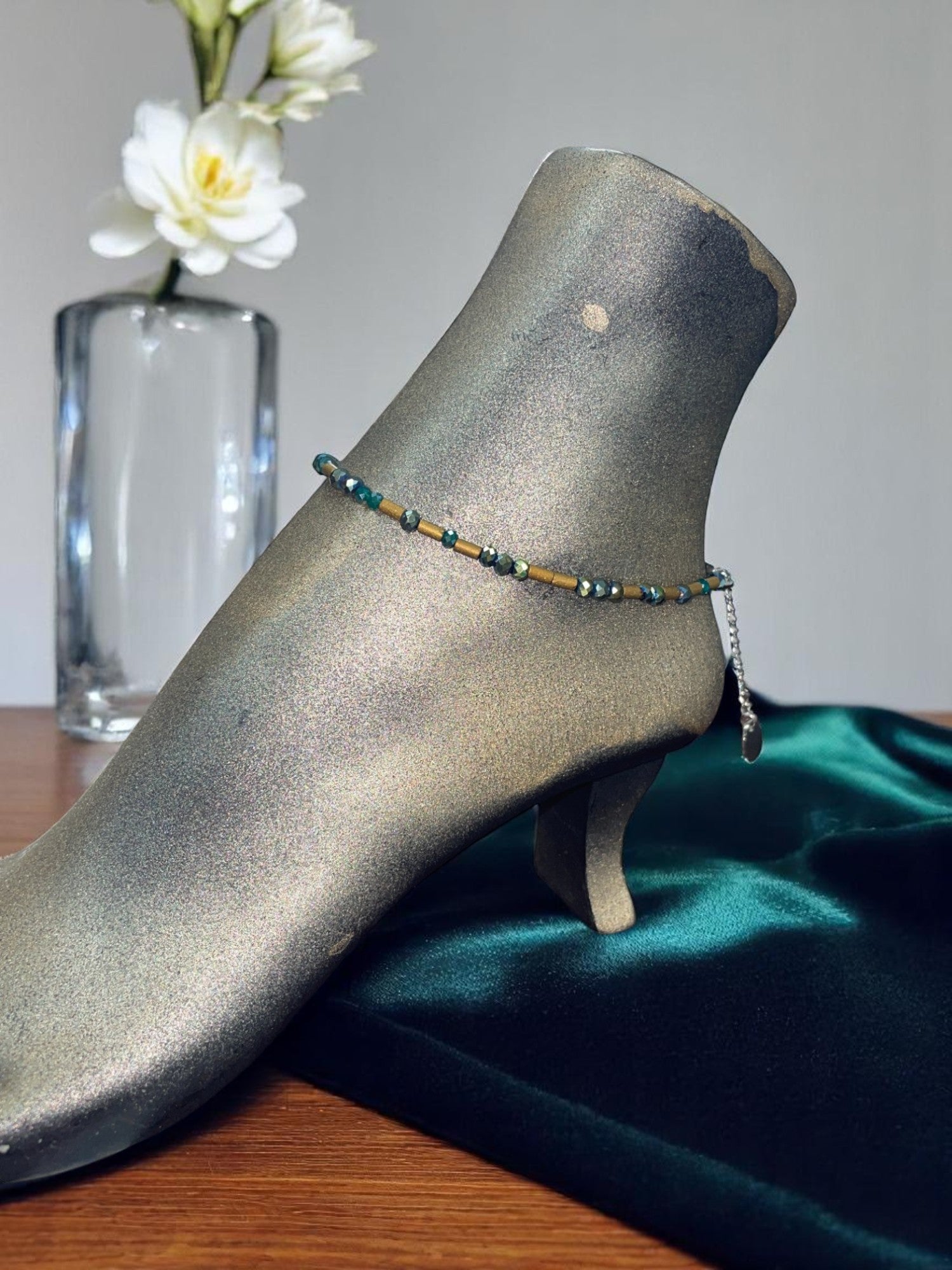 Sparkling Crystal Anklet with Extender Chain | A Touch of Summer Elegance