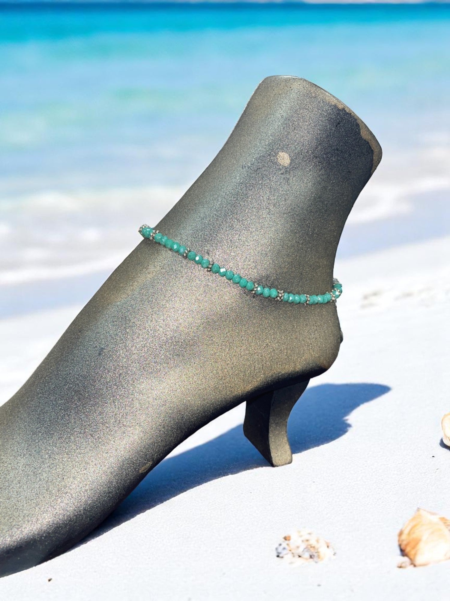 Sparkling Crystal Anklet with Extender Chain | A Touch of Summer Elegance