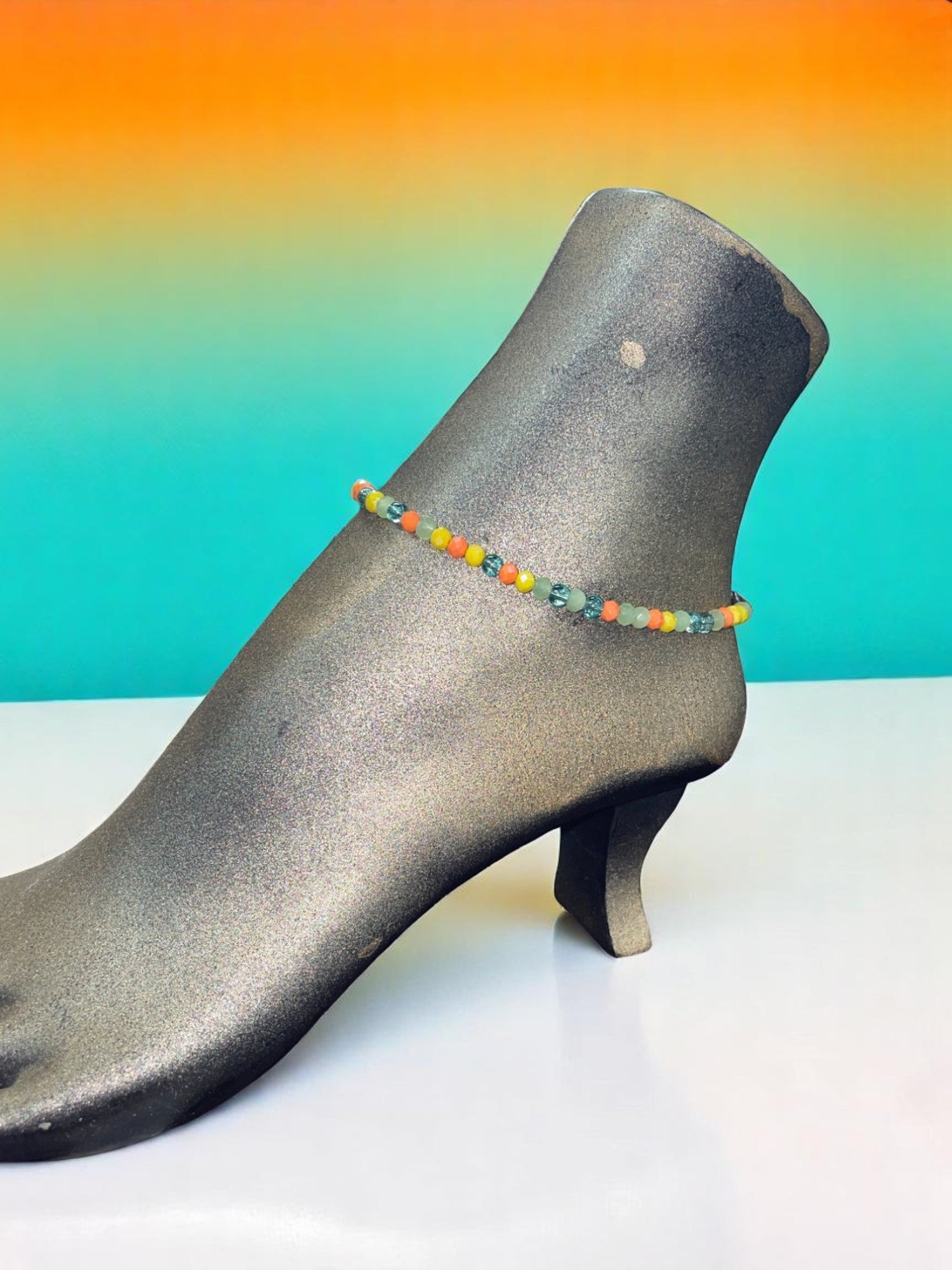 Sparkling Crystal Anklet with Extender Chain | A Touch of Summer Elegance