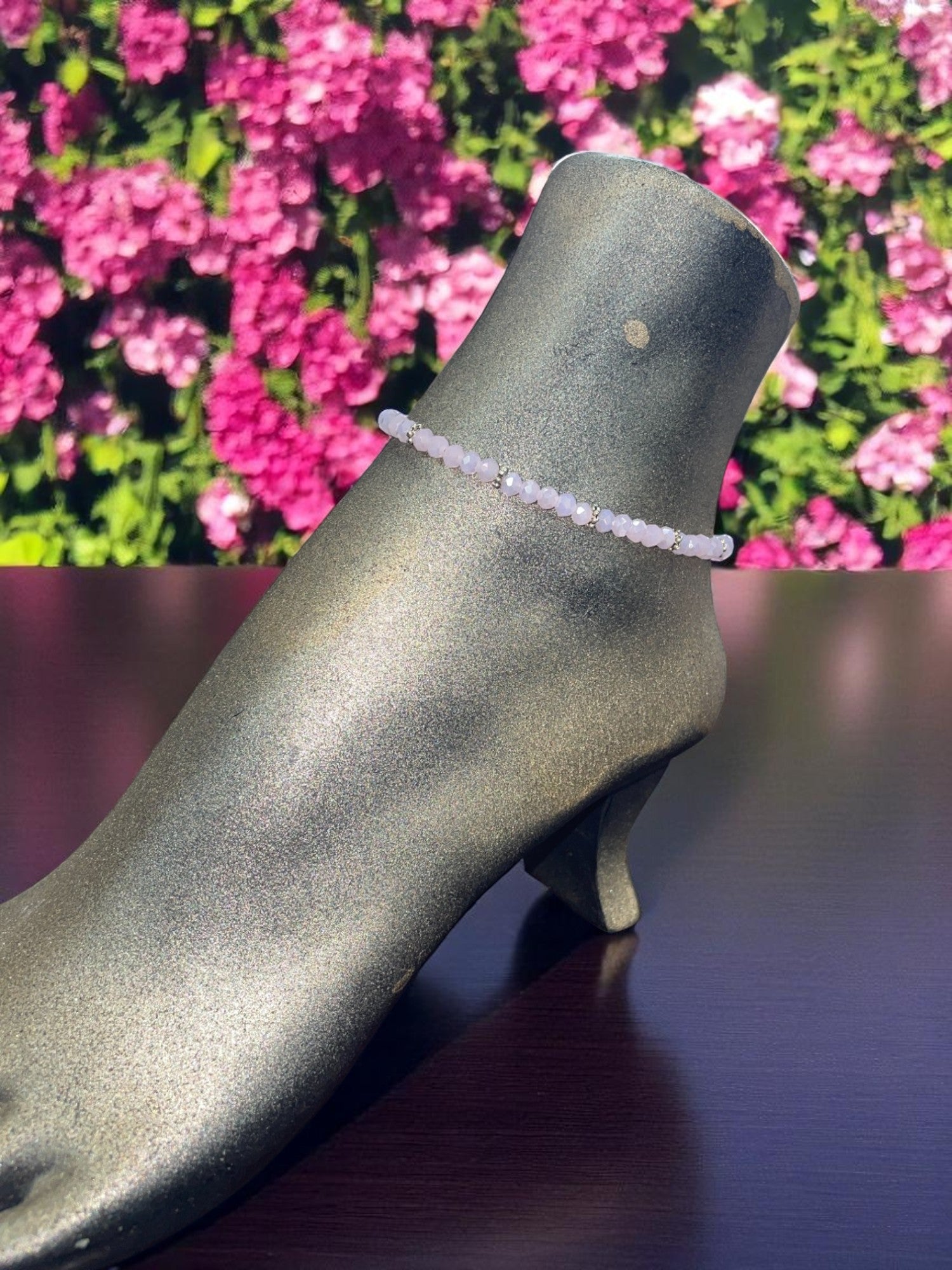 Sparkling Crystal Anklet with Extender Chain | A Touch of Summer Elegance