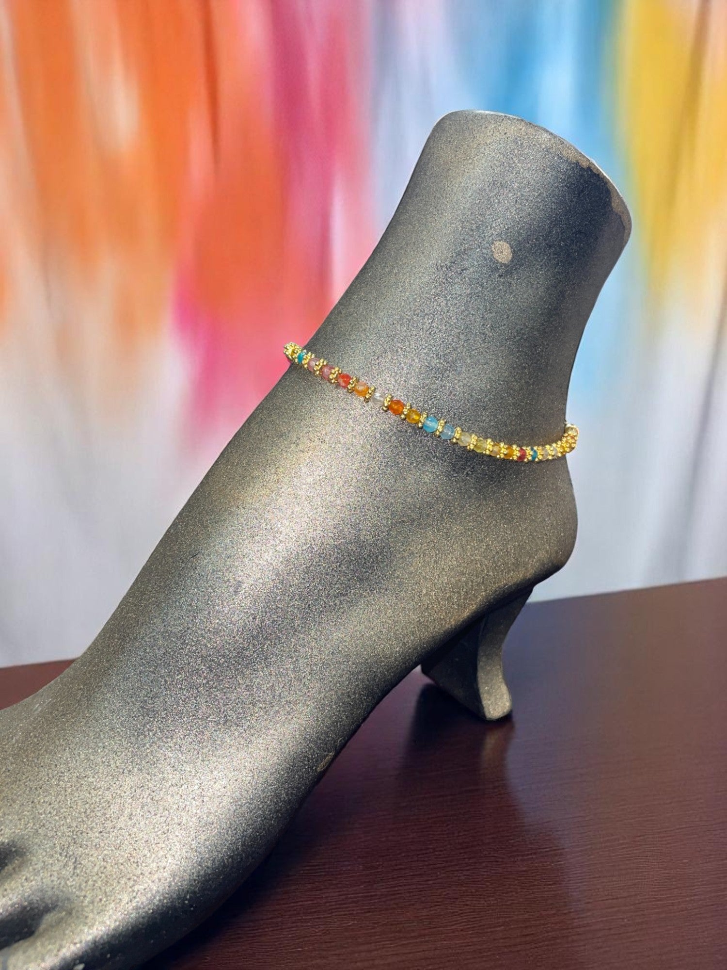 Sparkling Crystal Anklet with Extender Chain | A Touch of Summer Elegance