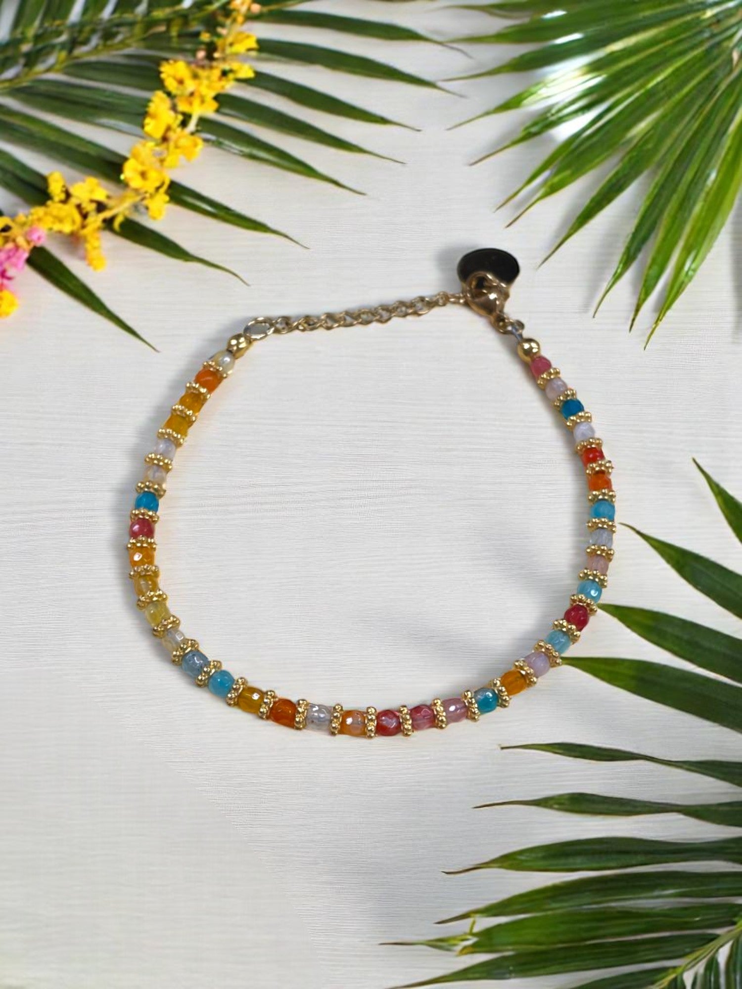 Sparkling Crystal Anklet with Extender Chain | A Touch of Summer Elegance