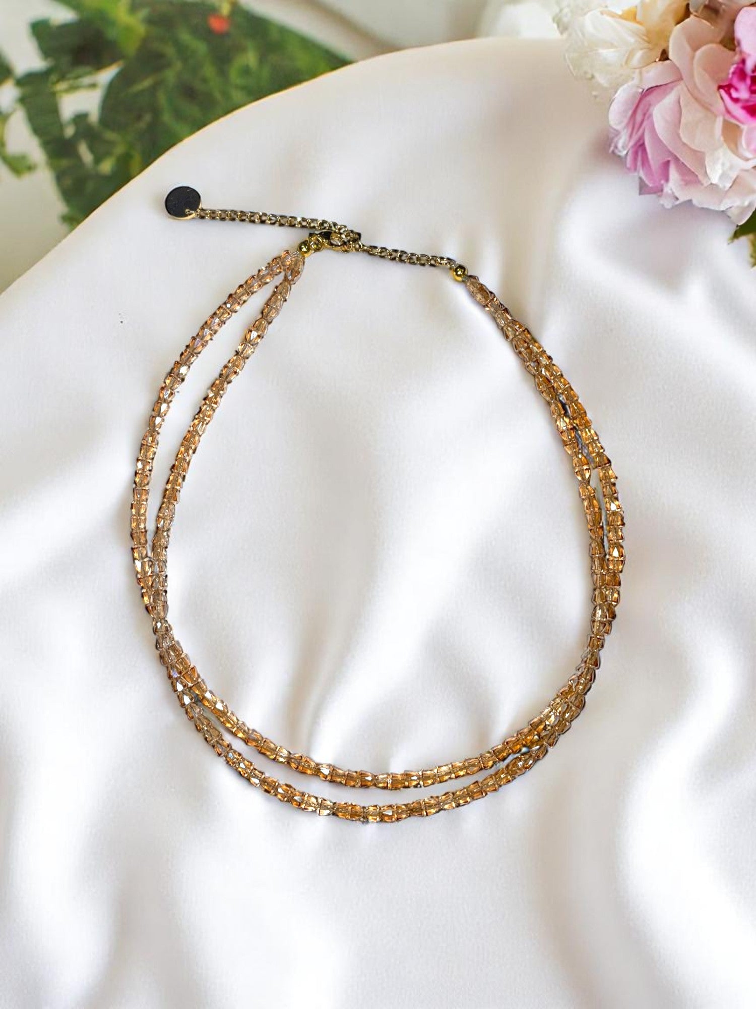 Double Strand Beaded Necklace | Gold & Stainless Steel Options