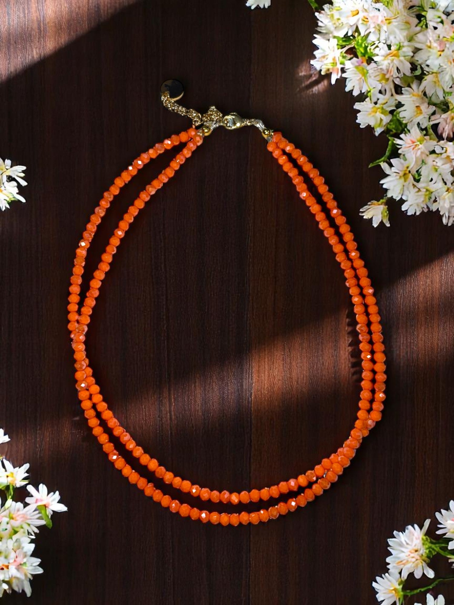 Double Strand Beaded Necklace | Gold & Stainless Steel Options