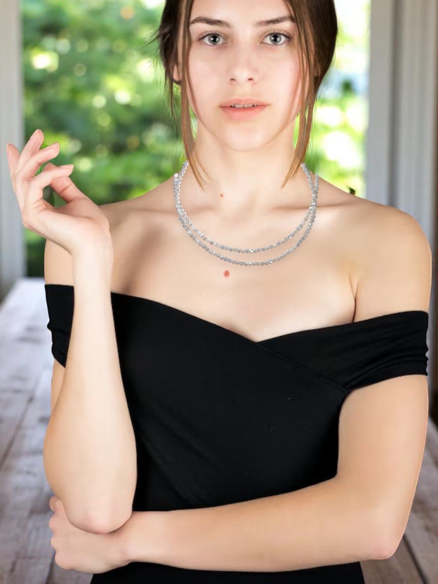 Double Strand Beaded Necklace | Gold & Stainless Steel Options