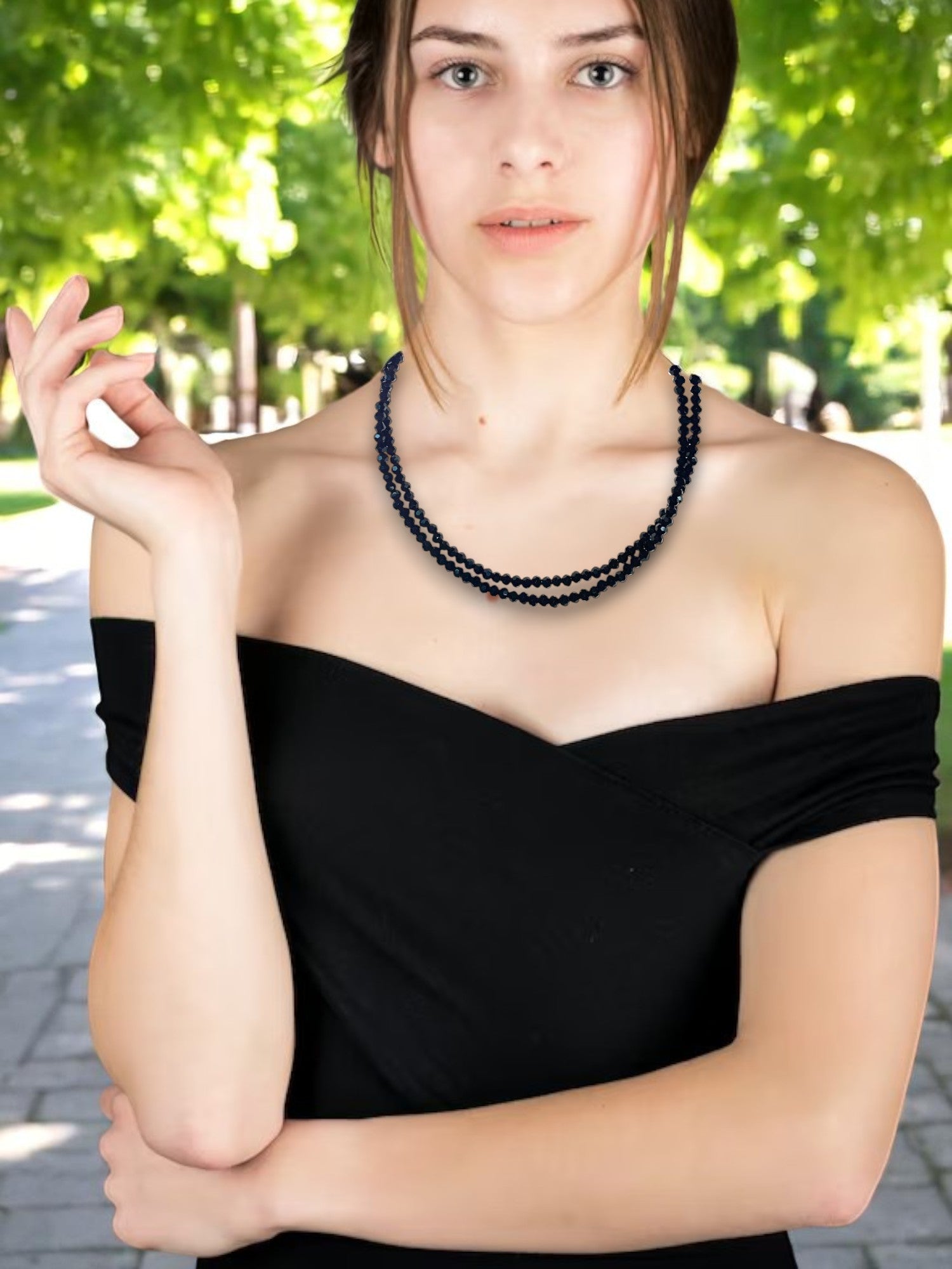 Double Strand Beaded Necklace | Gold & Stainless Steel Options