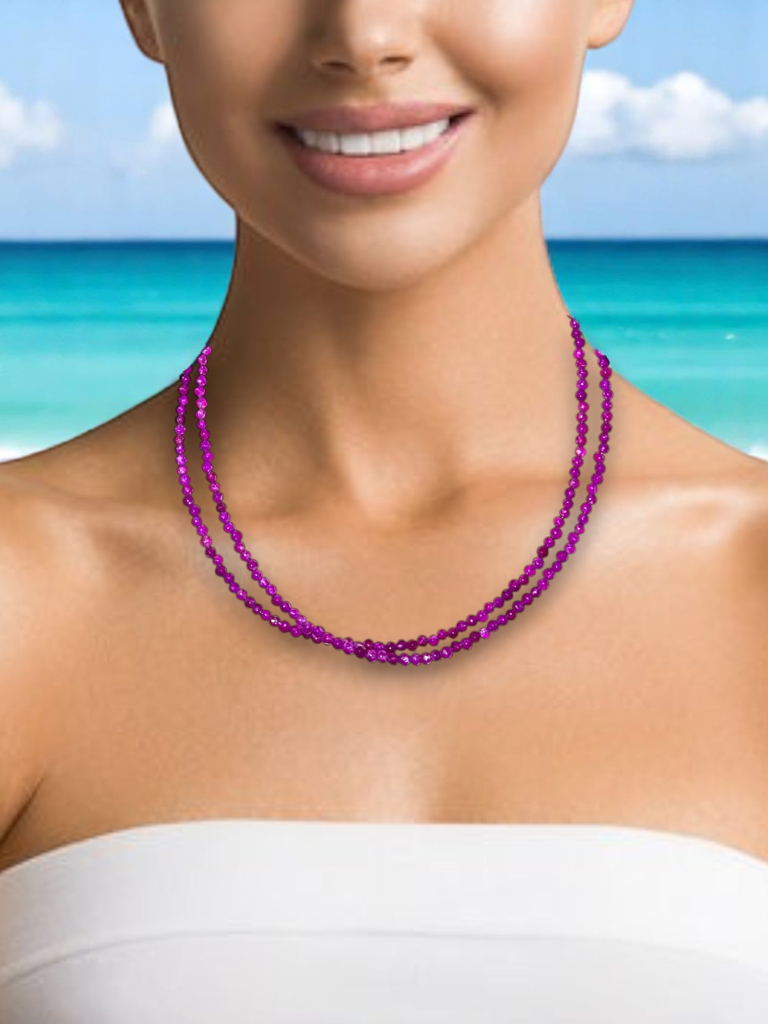 Double Strand Beaded Necklace | Gold & Stainless Steel Options